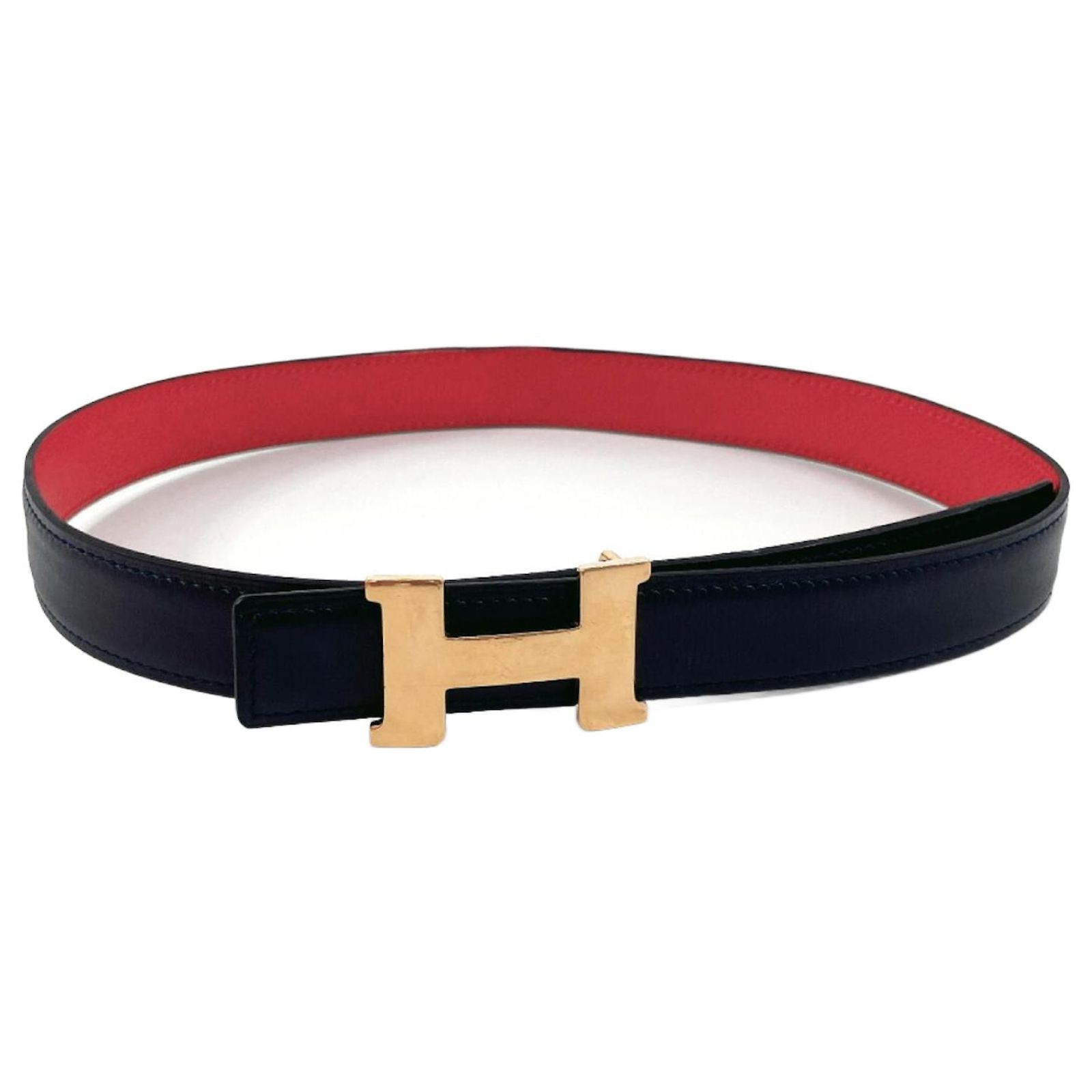Hermès Hermes Constance H Reversible Belt Red Navy blue ref 