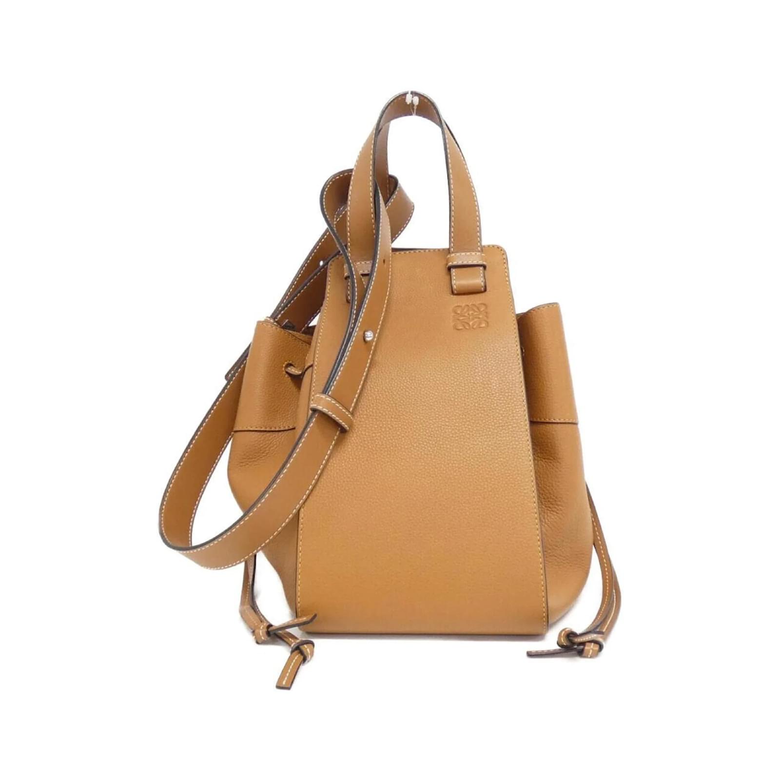 Loewe Hammock Drawstring Medium Shoulder Bag Camel Leather ref