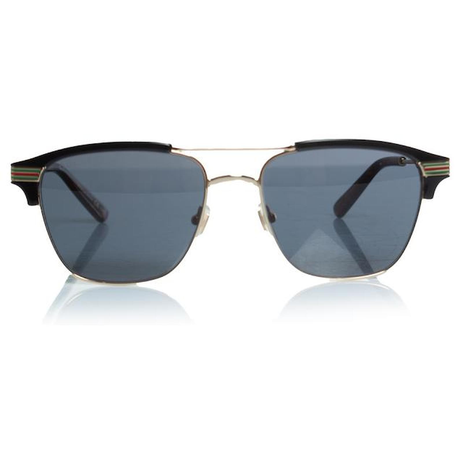 Gucci Sonnenbrille, GG0241S in Schwarz Braun Golden