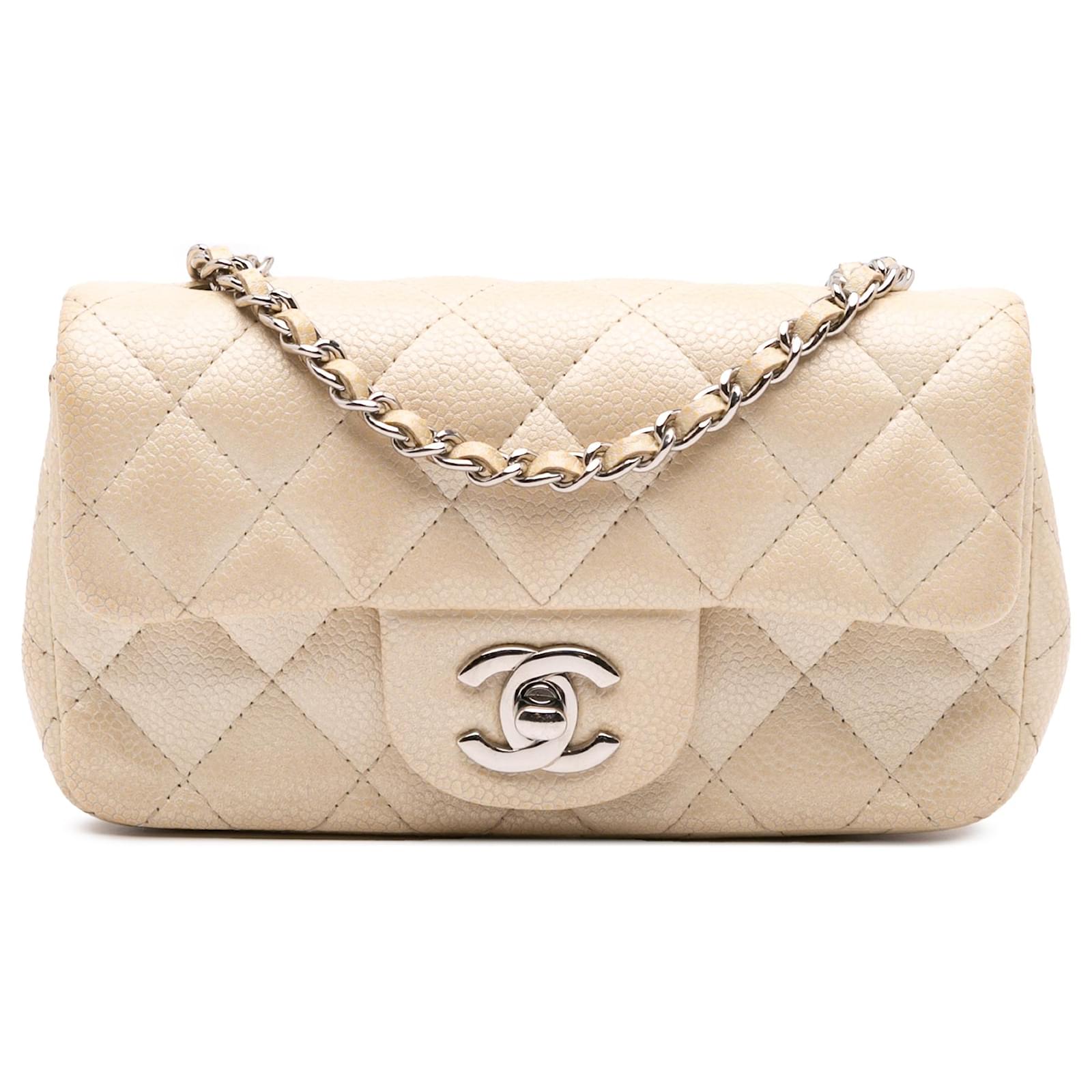 Chanel Brown Extra Mini Rectangular Classic Caviar Single Flap