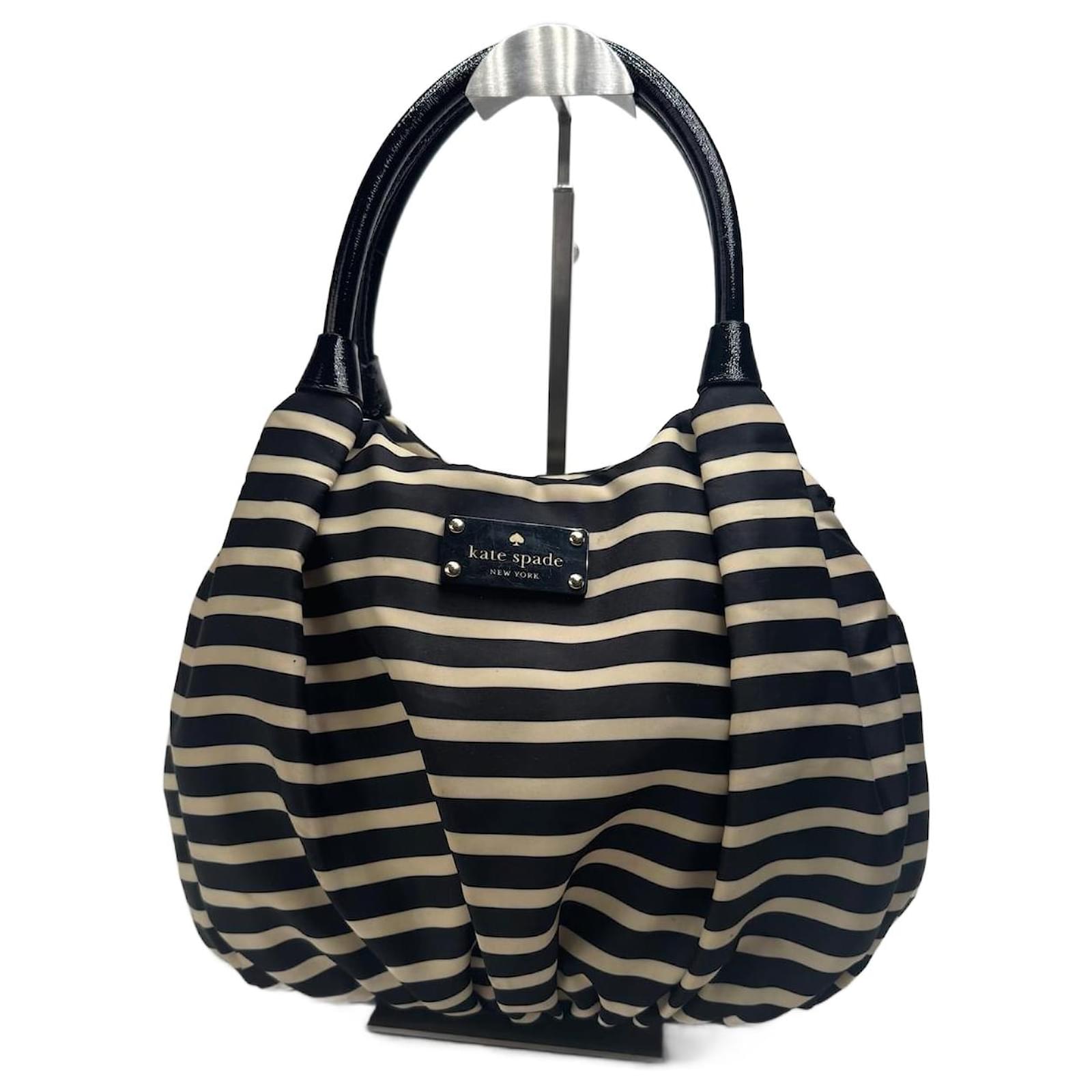 Vintage Kate Spade Canvas bag Striped Black Cotton