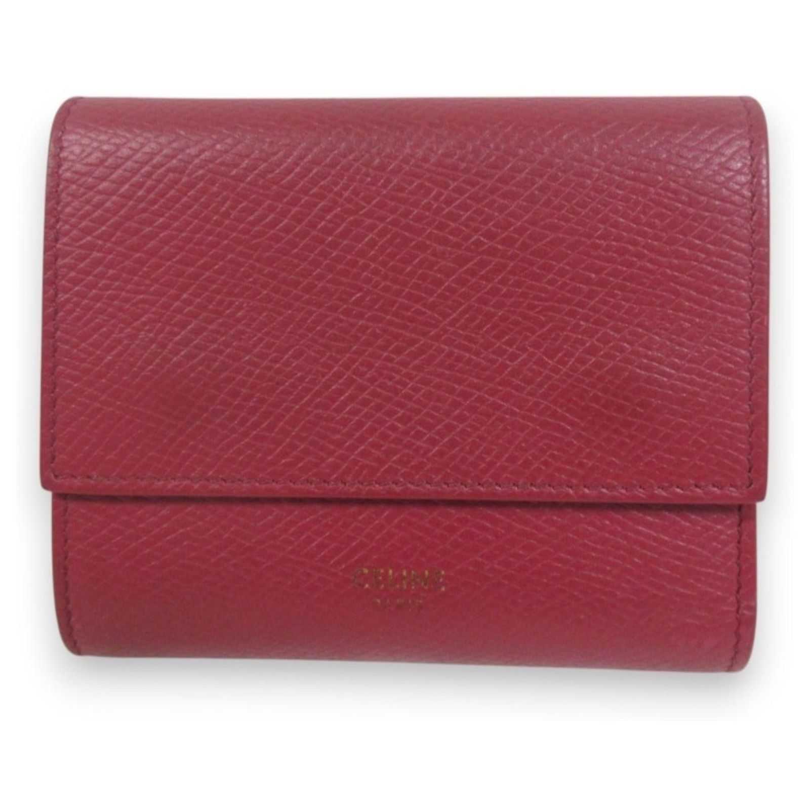 Céline Celine Small Trifold Wallet Red Leather ref.JC2178424 (Sold 