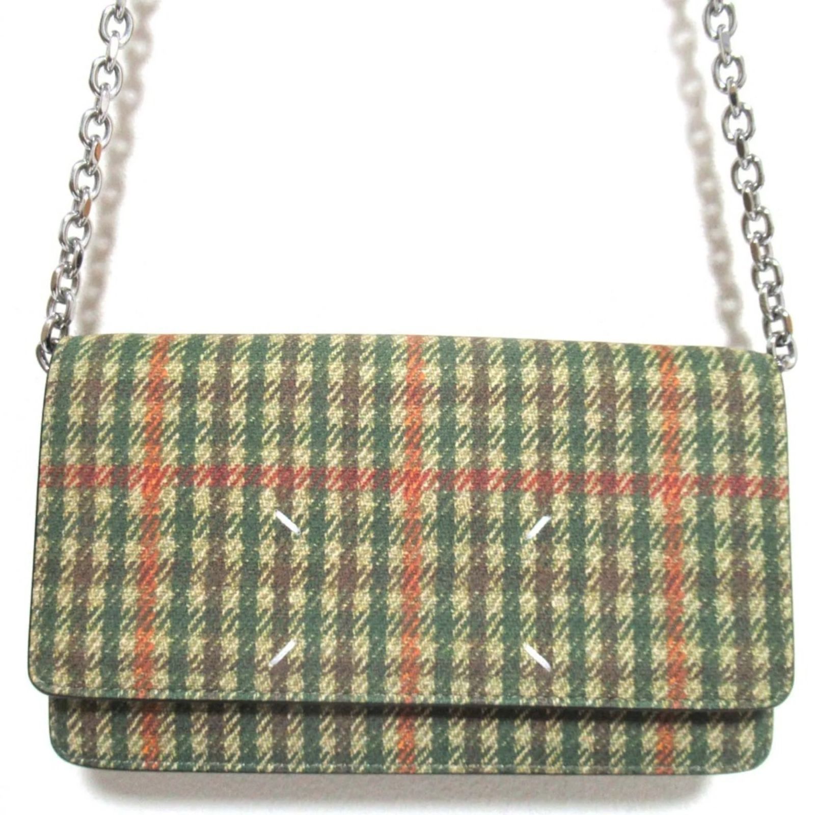 Two Way Flap Maison Martin Margiela Maison Margiela Green Check Pattern 2-Way Flap ...
