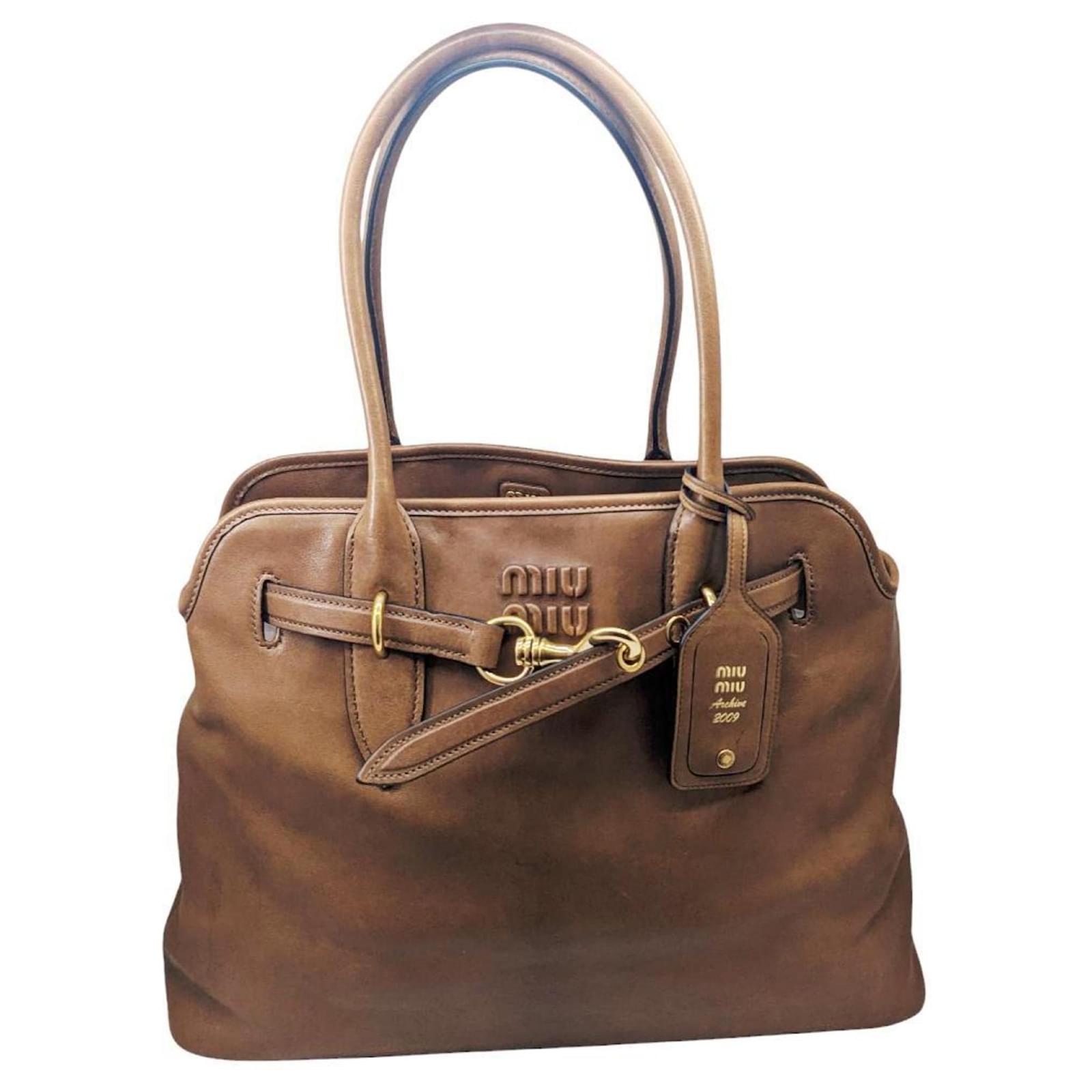 バッグ MIU MIU 90s Archive leather hand bag miu miu 90s archive tote bag Leather different material rare Black