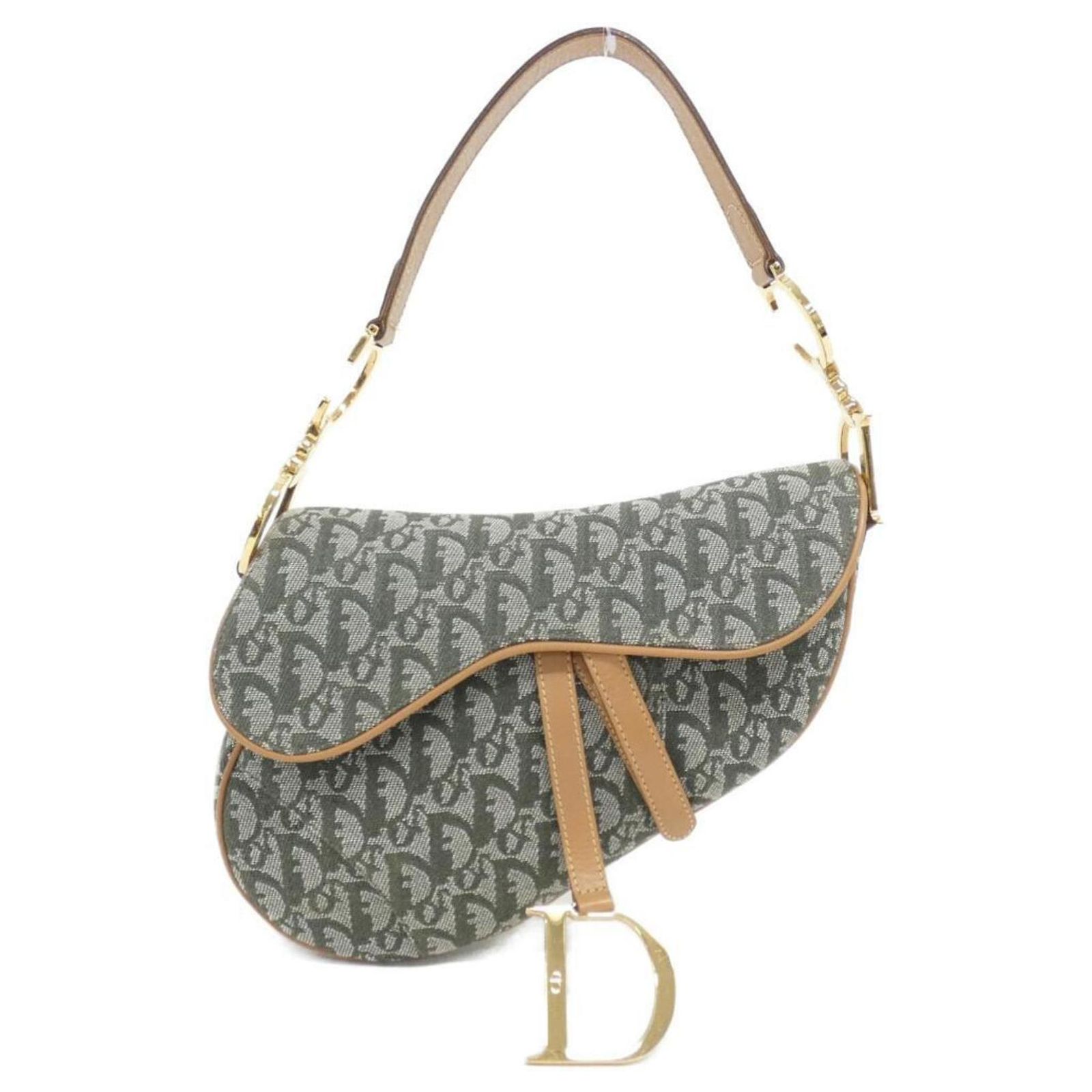 Christian Dior Green Saddle Shoulder Bag Cloth ref.2182574 - Joli Closet