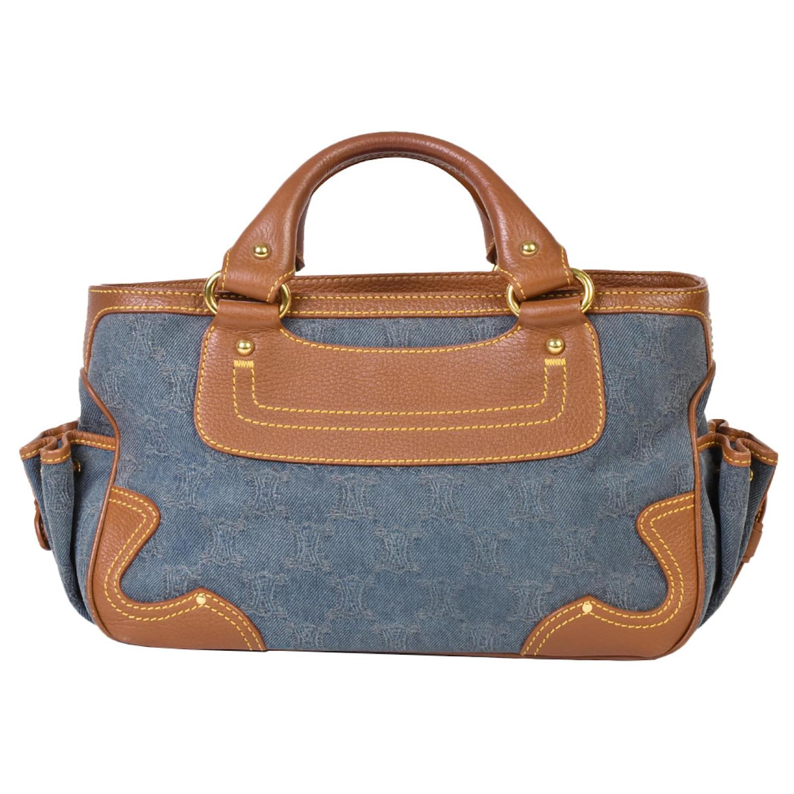 Céline Celine Boogie Bag Macadam Handbag Blue Leather Denim ref