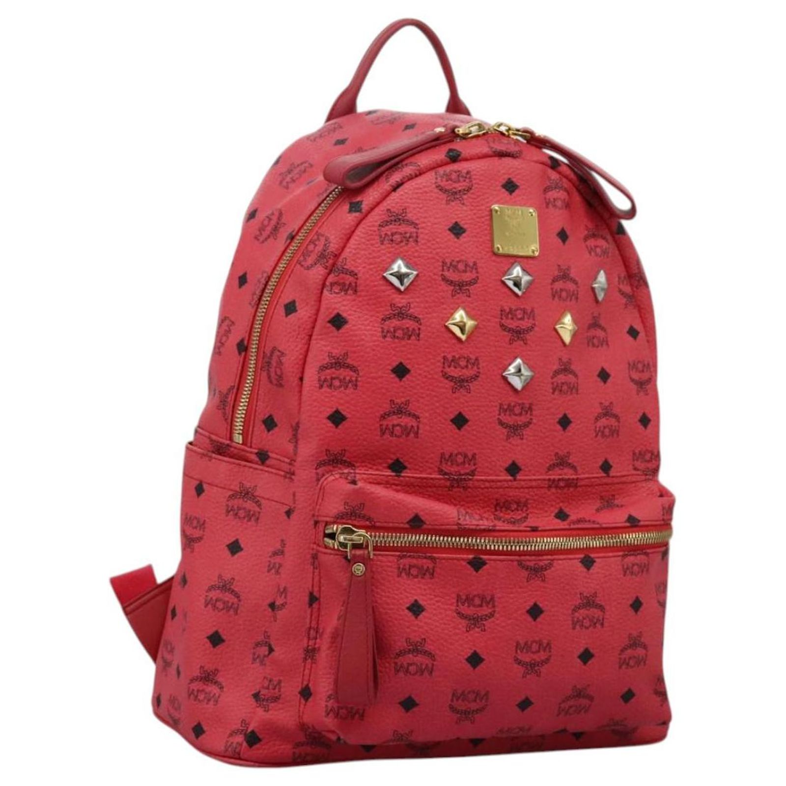 MCM Vicetos Backpack PVC Leather Pink MCM Vicetos Logogram Backpack PVC Leather Pink Auth ac3007  main image 3