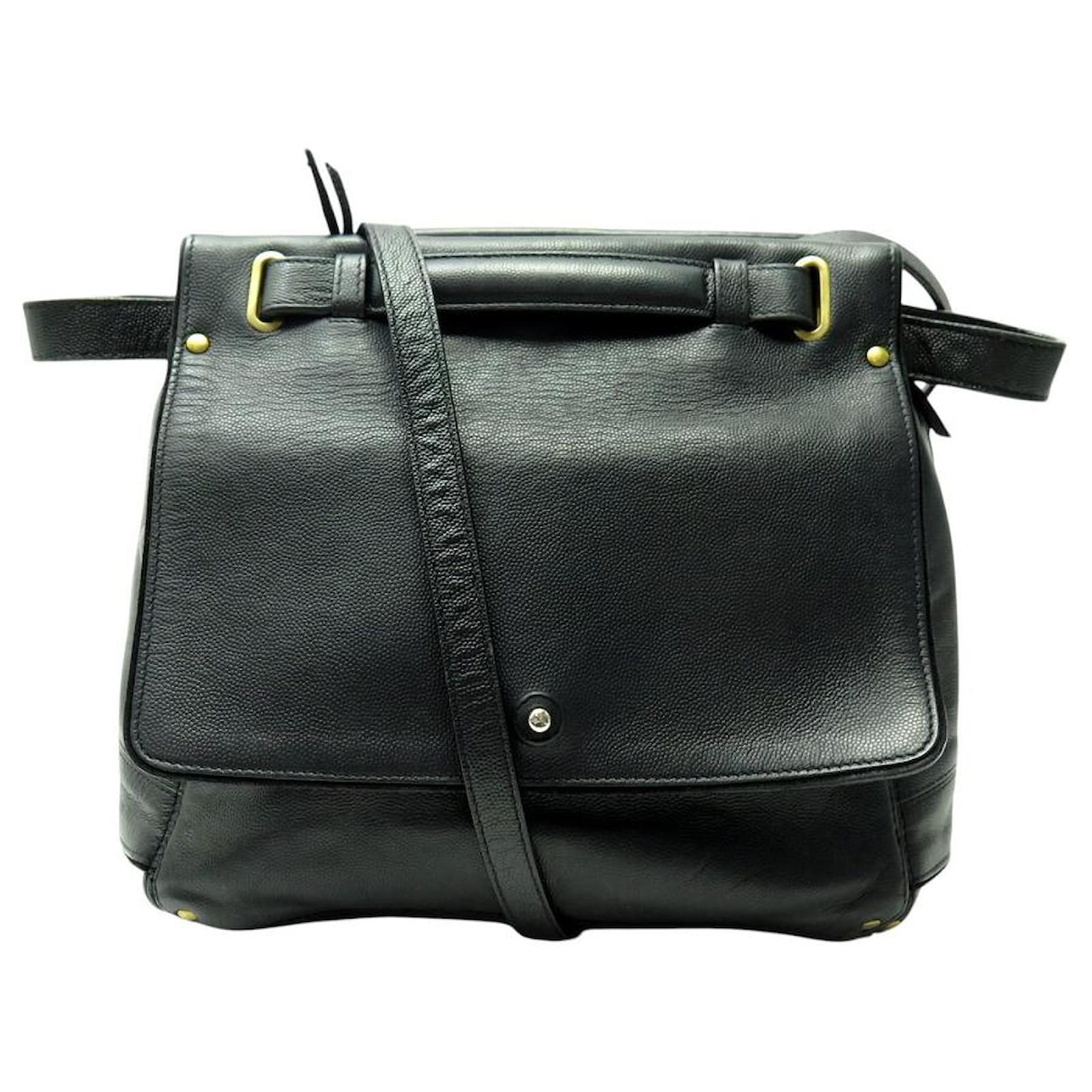 BOLSA DE MÃO JEROME DREYFUSS JOHAN EM COURO PRETO