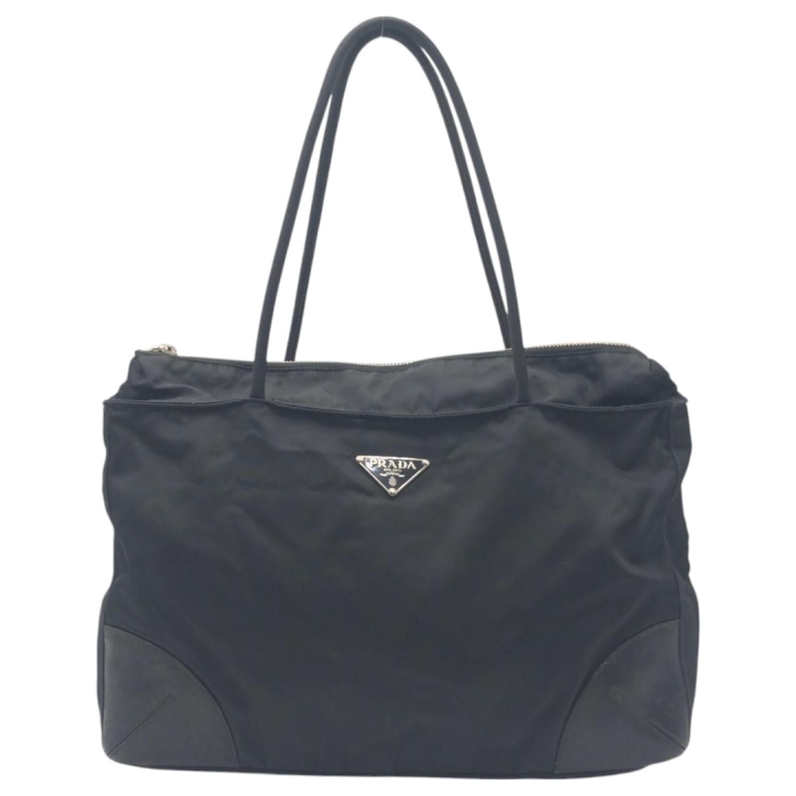 Prada Tessuto Triangle Logo Black Nylon Tote Bag ref.JC2186397