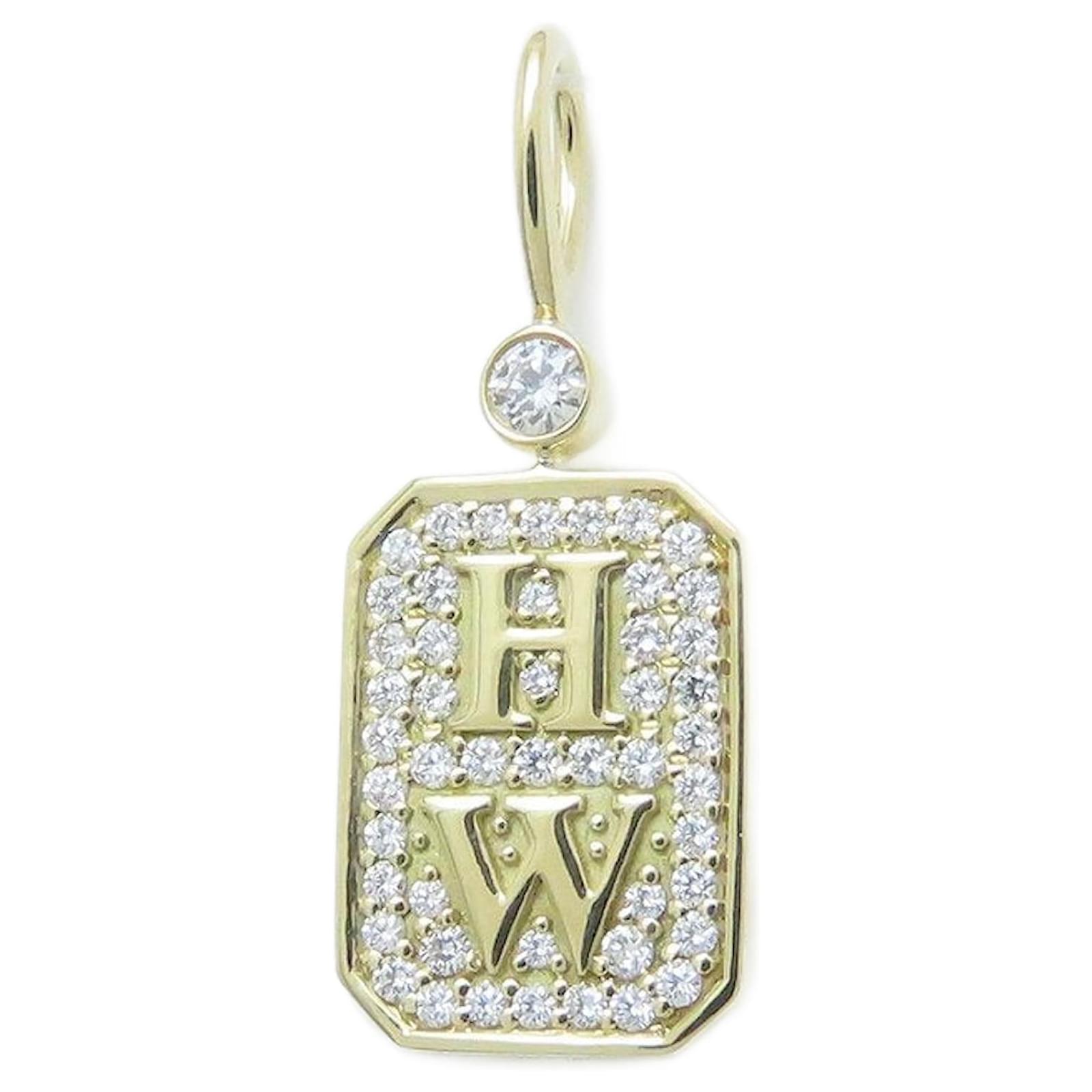 HARRY WINSTON HWロゴ ネックレス AU750