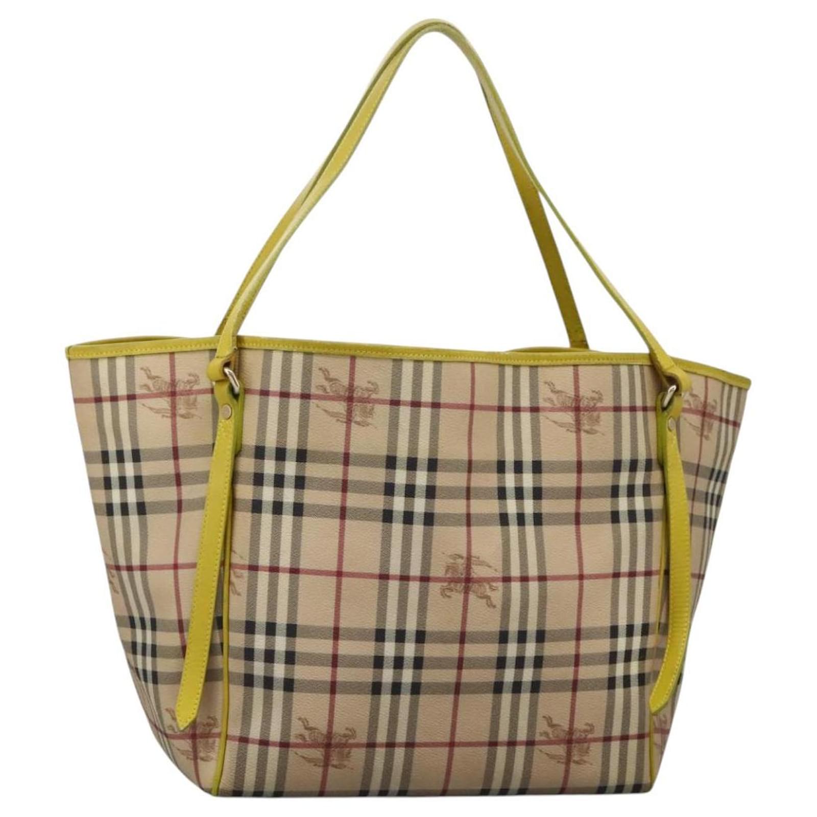 バッグ BURBERRY NovaCheck Tote Bag Canvas Beige Bag】BURBERRY Tote Bag Check Beige Made in Italy Good From