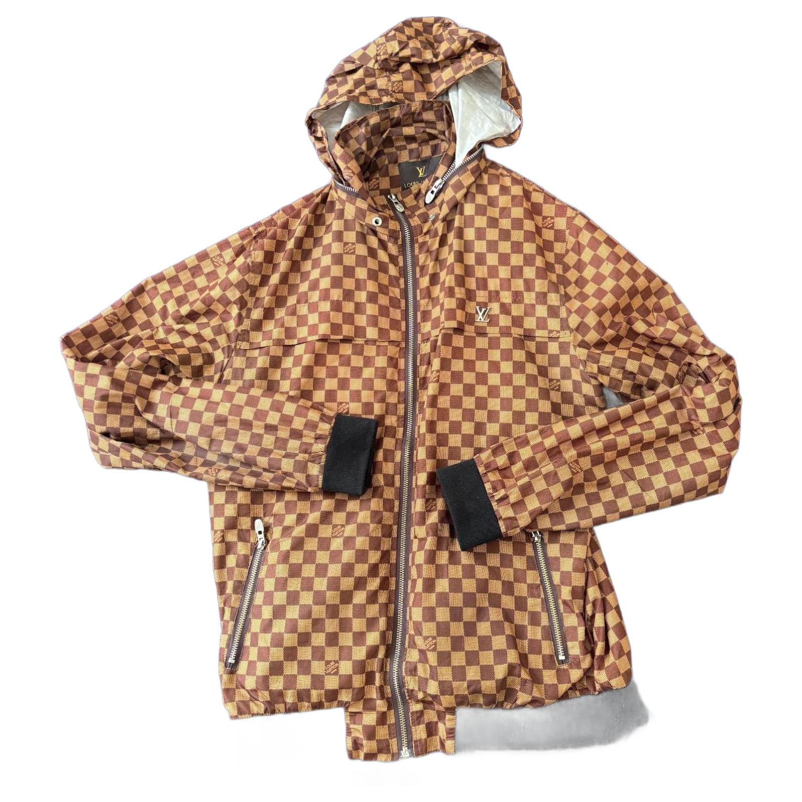 Louis Vuitton monogrammierte Jacke Dunkelbraun Baumwolle ref