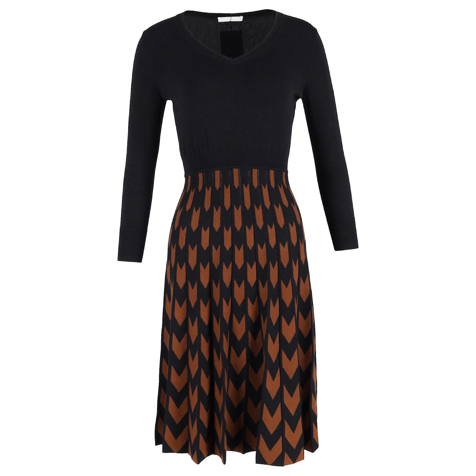 black and brown chevron dress Buy Reiss Black/Brown Georgie Chevron-Stripe Ruched Midi Dress from Next USA