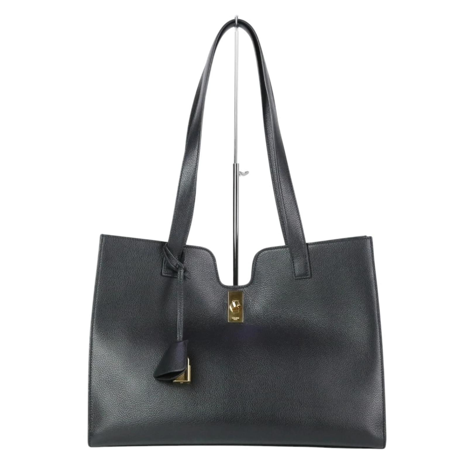 Céline Sac cabas 16 en cuir de veau Celine Noir Joli