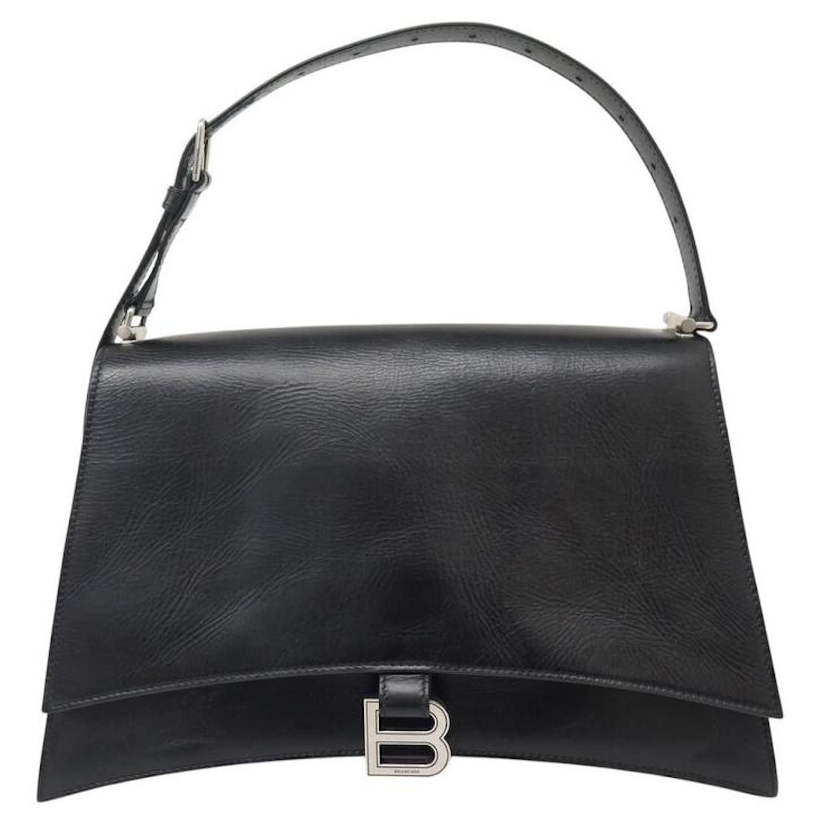 BALENCIAGA CRUSH SLING MEDIUM 765466 BLACK LEATHER HAND BAG ref