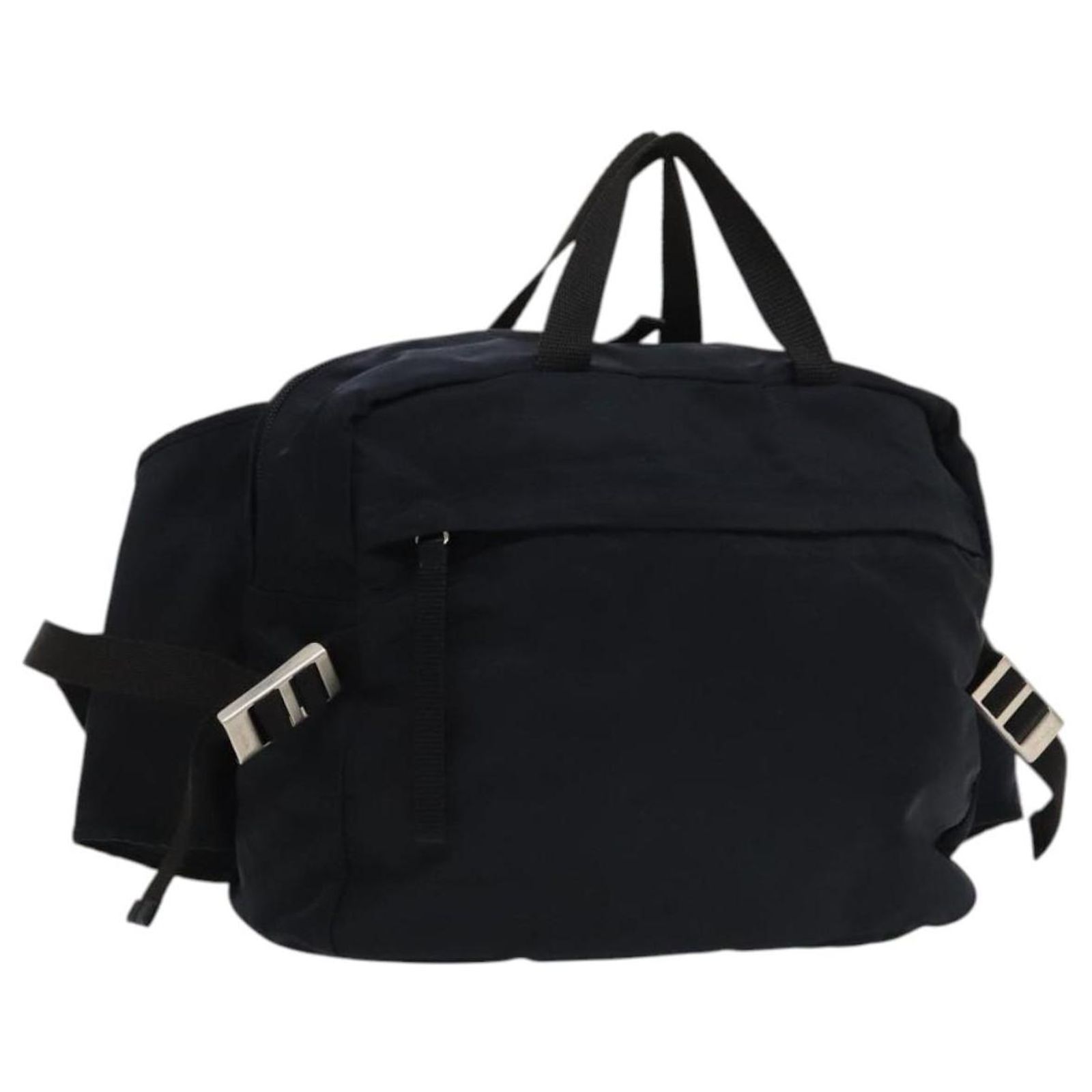 PRADA Backpack Nylon Navy Silver Auth th5858 Silvery Navy  display picture 1