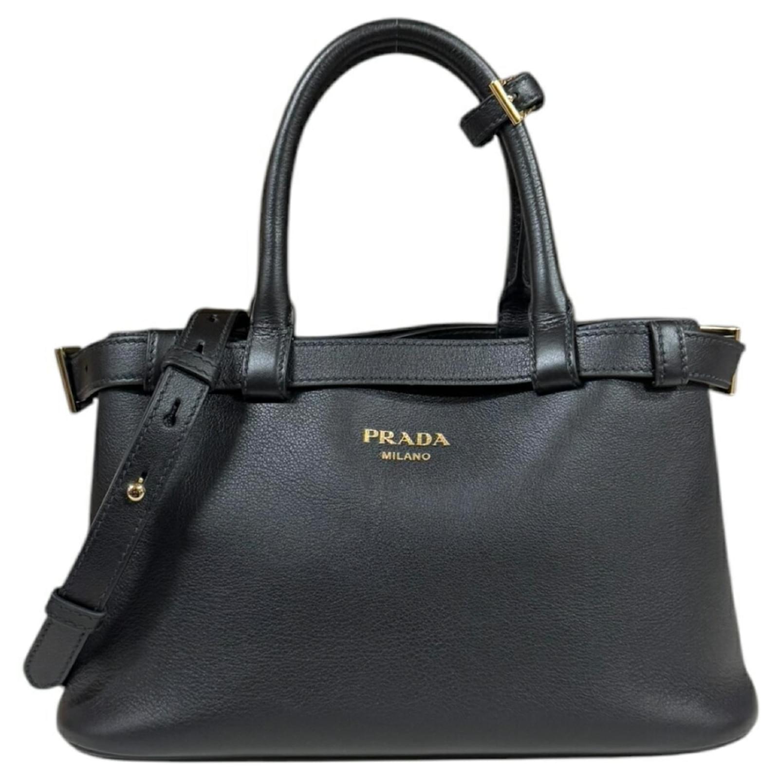 Prada Double Small Shoulder Bag Black Leather ref.2202336
