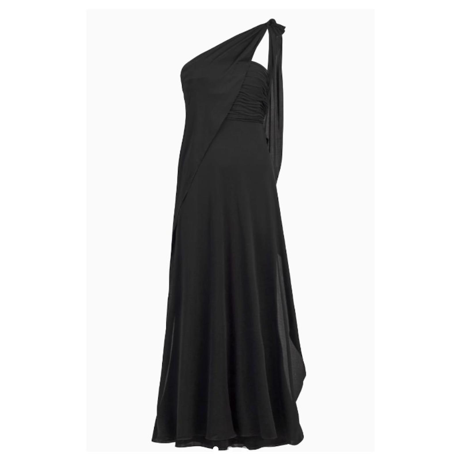 Chanel Robe de soirée nocturne Soie Noir Joli Closet