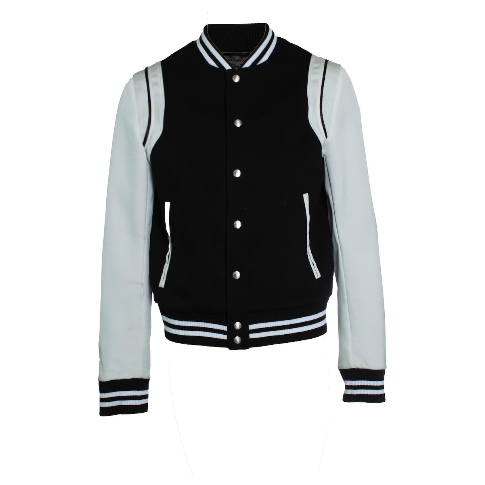 Jaqueta bomber preta e branca Balmain Preto Branco Algodão