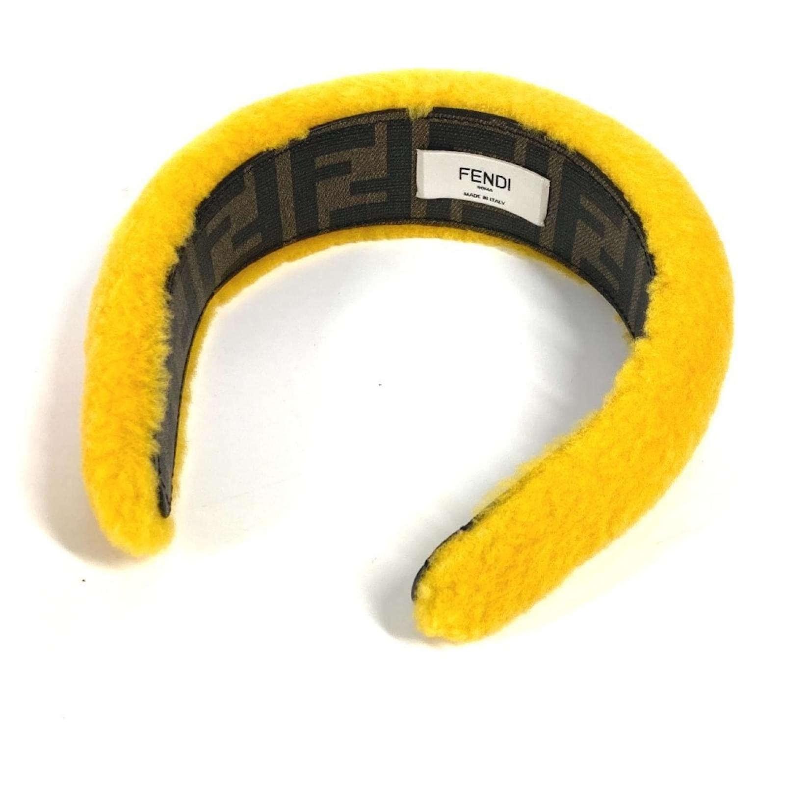 Fendi Yellow Fur Alice Band Joli Closet