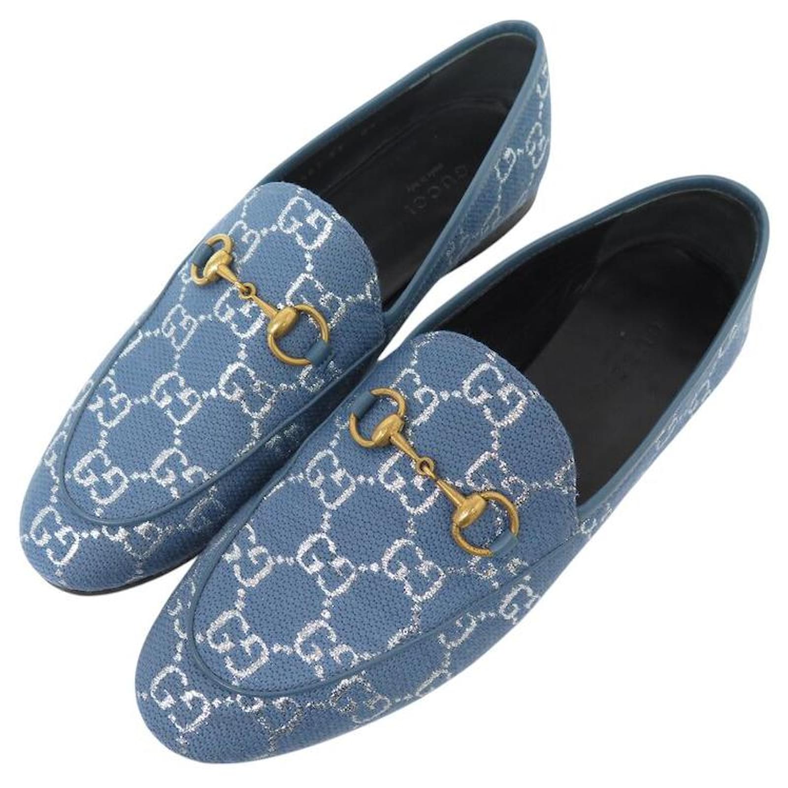 SAPATOS GUCCI MORS JORDAAN DENIM 431467 37 MOCASSINS DENIM Azul