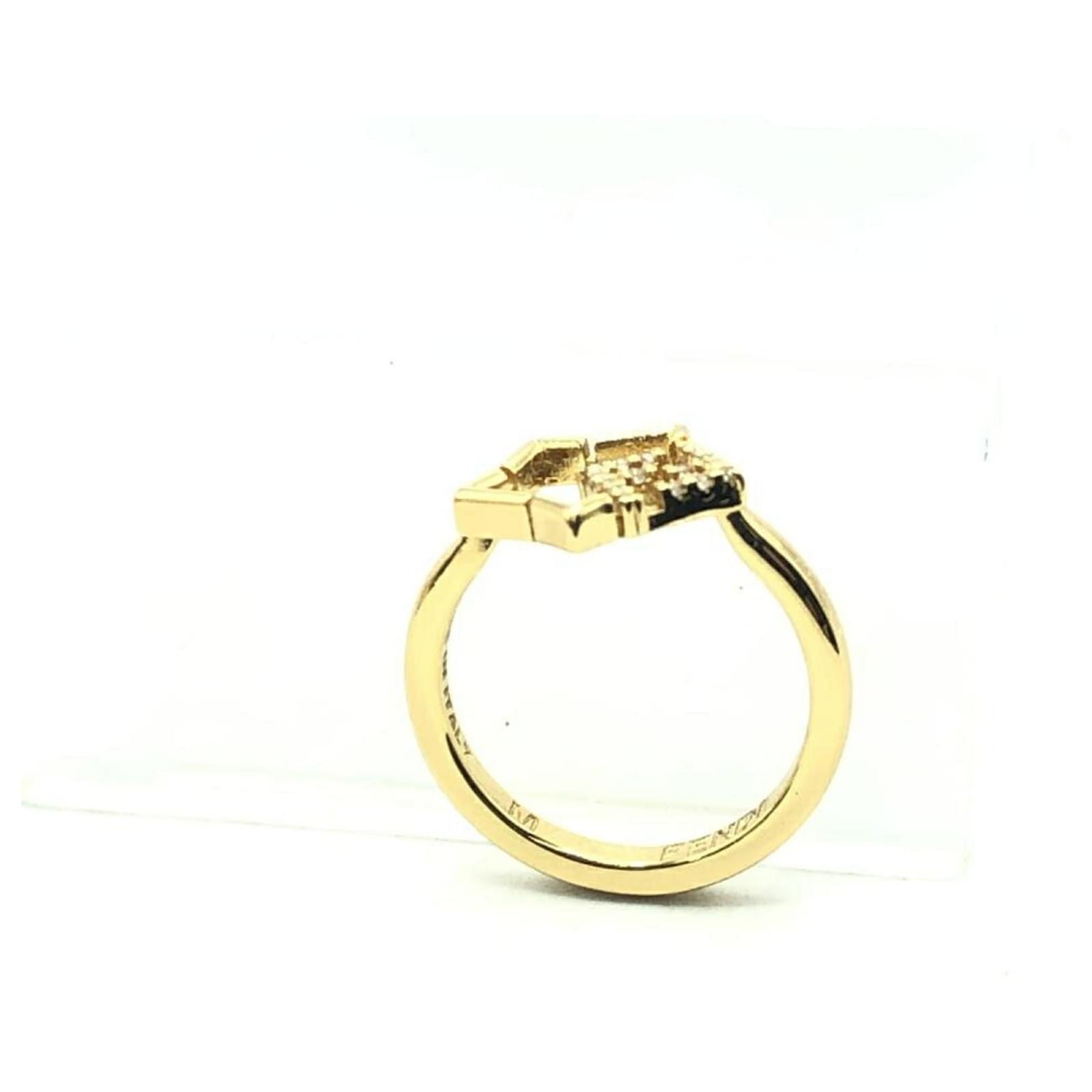 Fendi FF Star Rhinestone Band Ring Metal ref.JC2206869 (Sold
