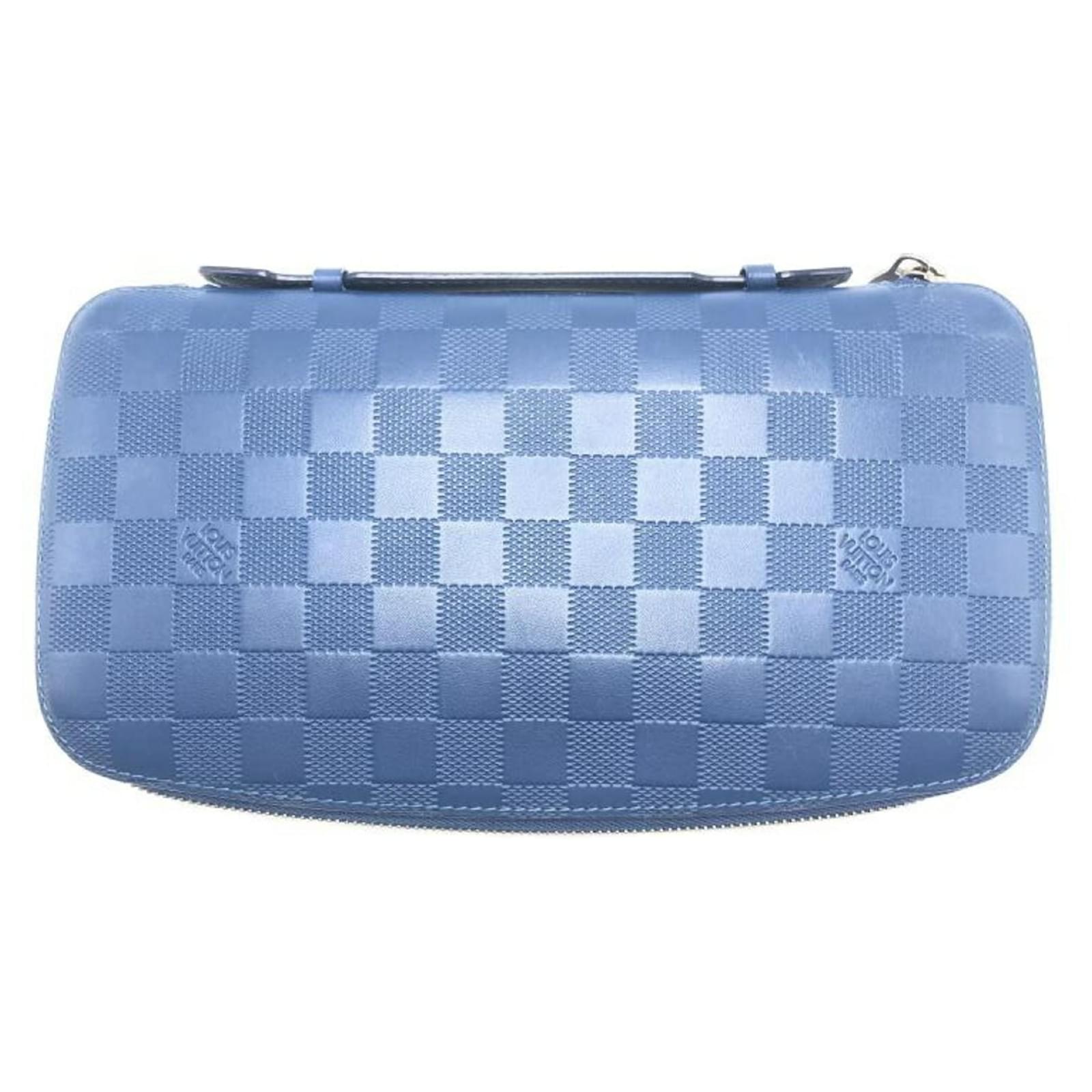 Louis Vuitton Damier Infini Long Wallet Blue Cloth