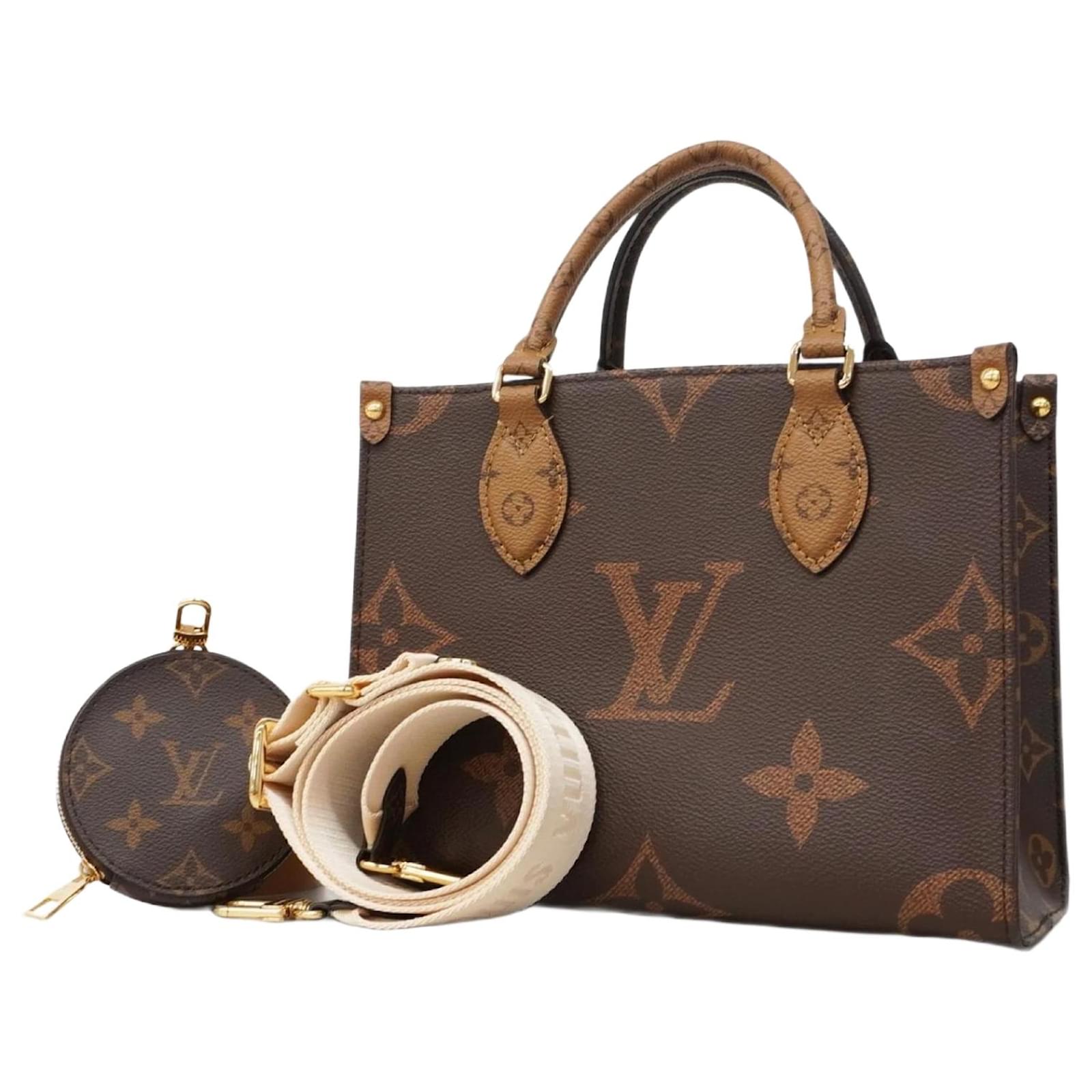 Louis Vuitton Monogram Reverse Giant On The Go PM Handbag Brown