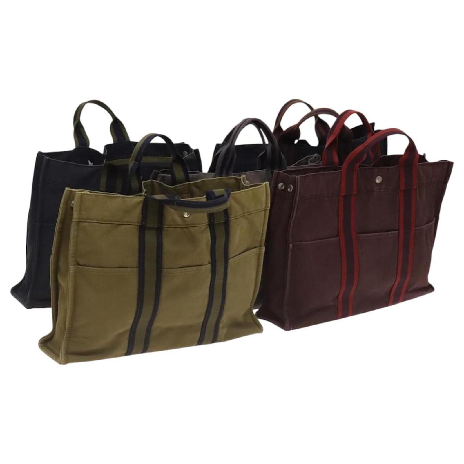 Hermès HERMES Fourre Tout MM Handtasche Canvas 5Set Grau Rot Khaki - Main Image