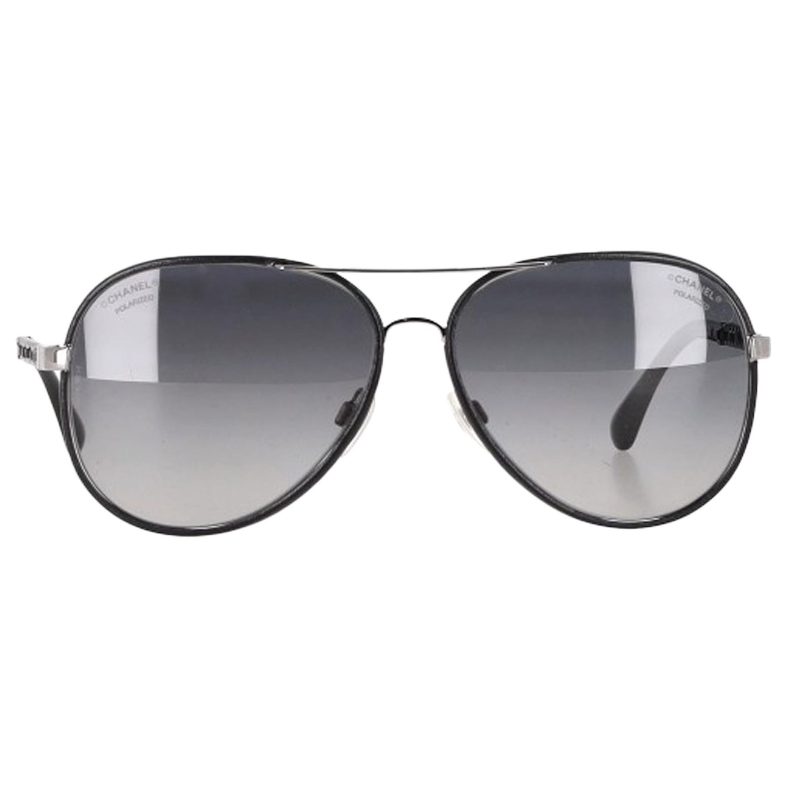 Chanel Pilot Aviator CC Logo Chanel Titanium CC Pilot Aviator Sunglasses 4272-T Black  main image 3