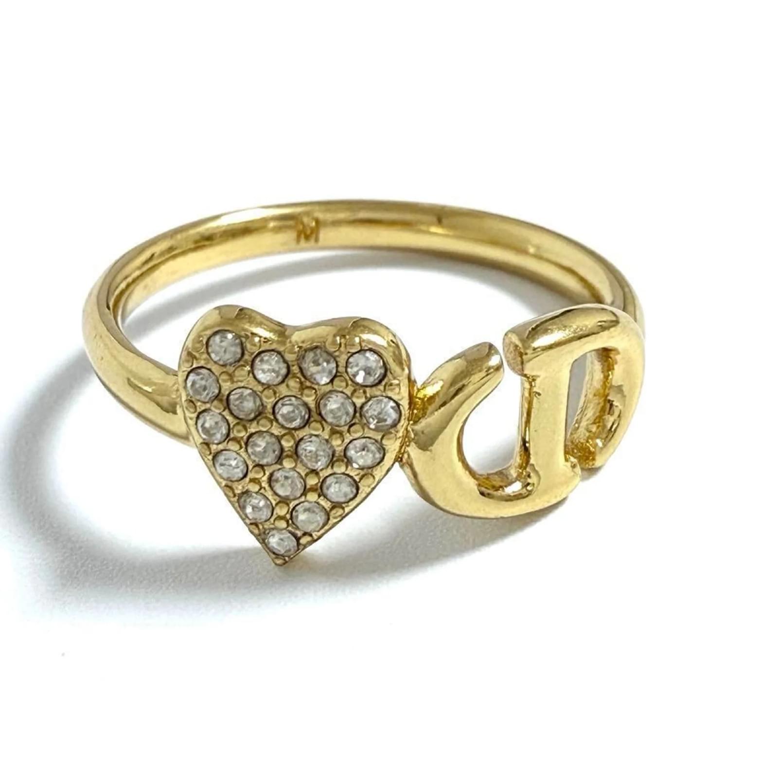 Christian Dior Women's CD Navy Heart Ring Metal ref.2210868 Christian Dior Women's CD Navy Heart Ring Metal ref.2210868