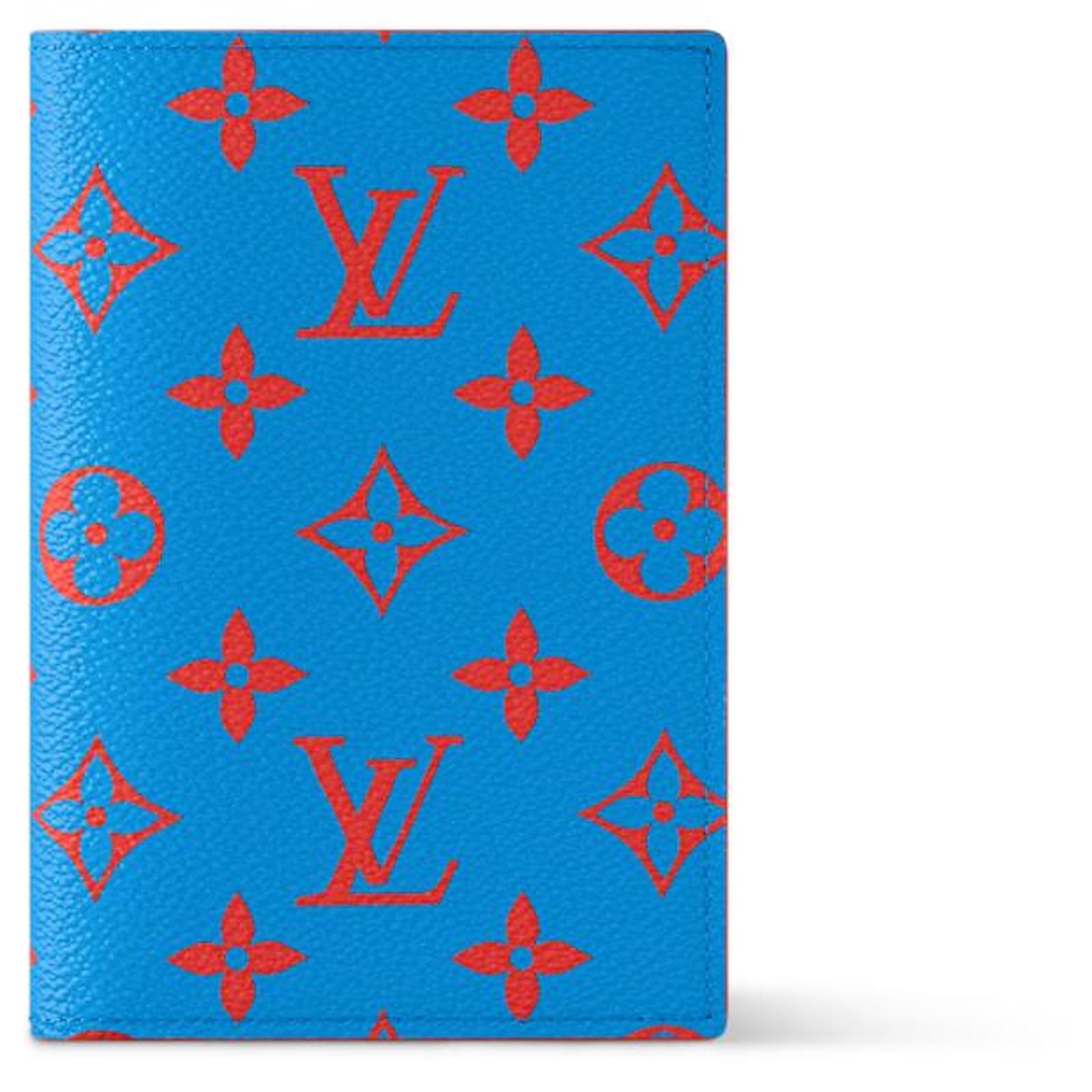 Louis Vuitton Couverture de passeport LV Monogram Glow Toile Bleu