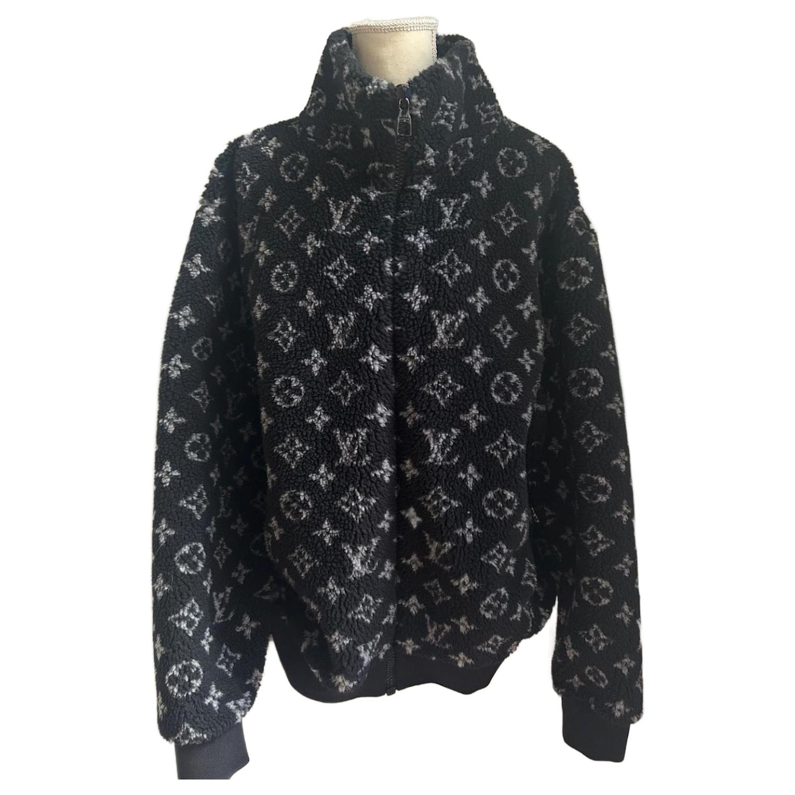 Louis Vuitton Monogram Jacquard Jacket Black L Polyester ref