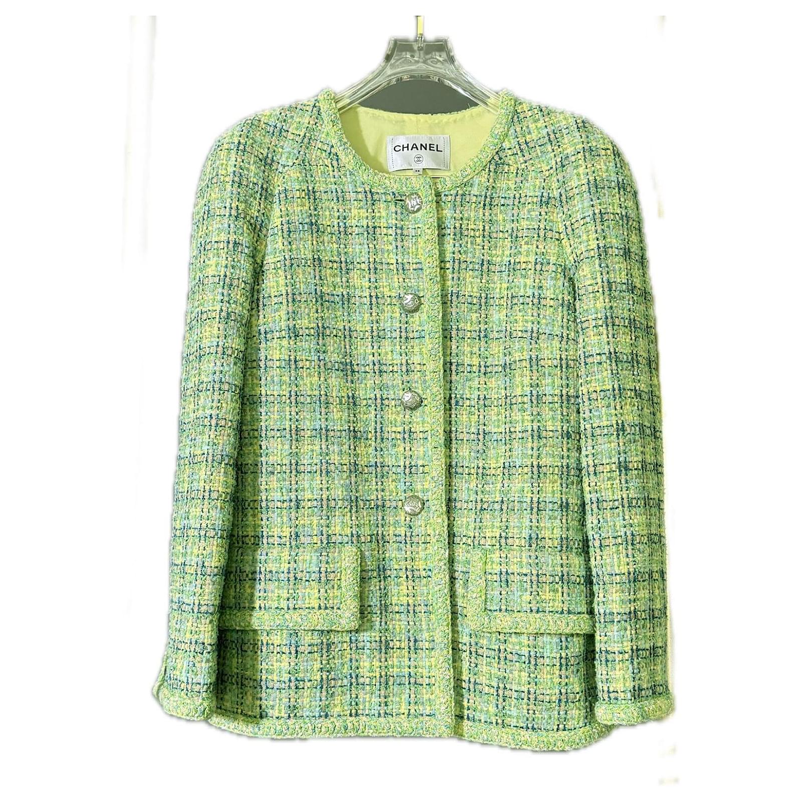 Chanel New Ad Campaign Lime Green Tweed Jacket 38 FR ref.2211024