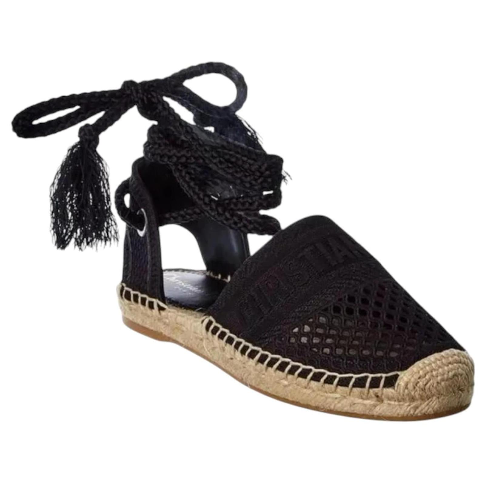 Christian Dior Granville Espadrille Black Cloth Joli