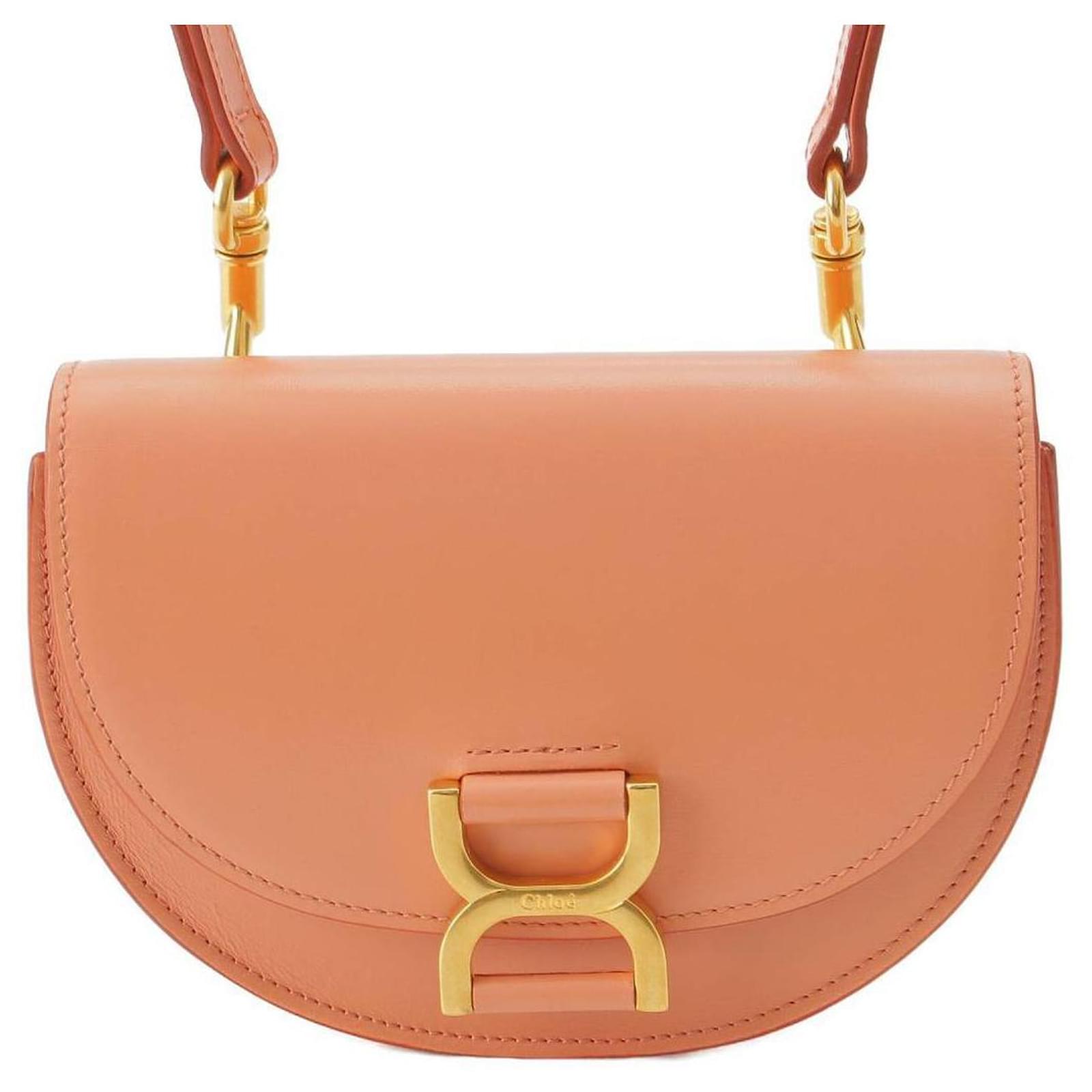 Chloé Chloe Mini Marcie Leather Flap Shoulder Bag Pink Pony