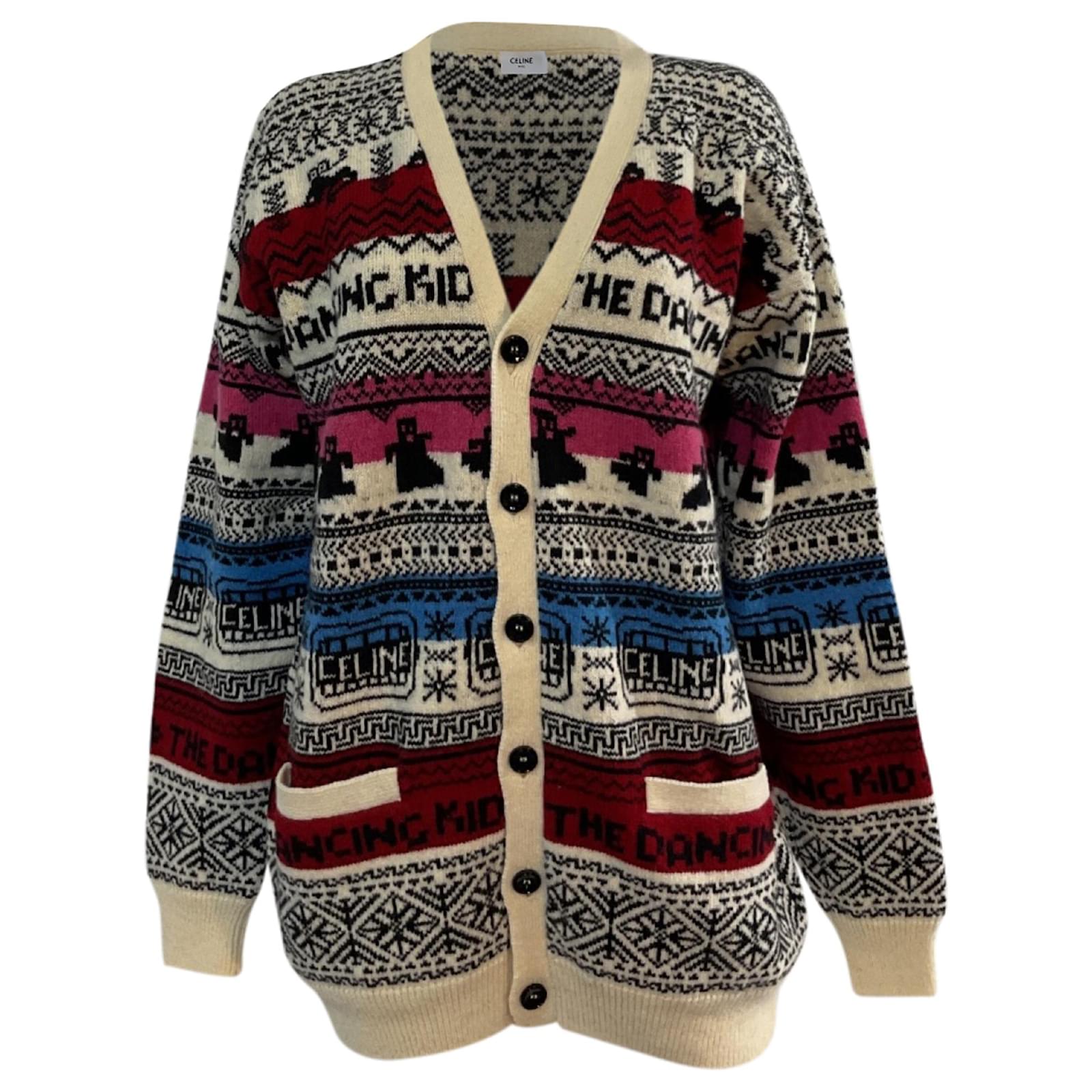 Céline Celine The Dancing Kid Cardigan in Multicolor Wool