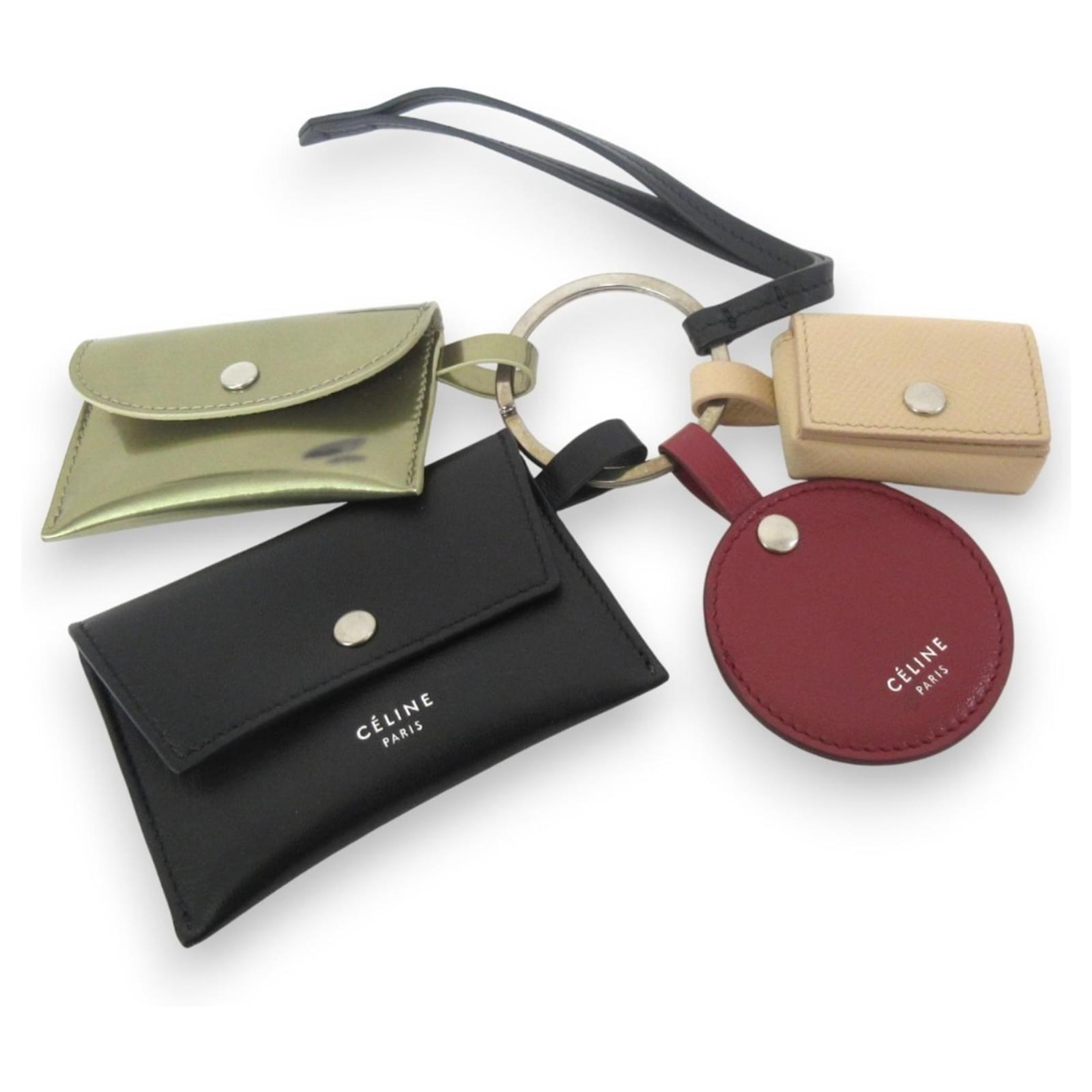 【Phoebe Philo 期】Celine セリーヌ　レザーチャーム Céline Celine Phoebe Leather Multi Key Ring Charm Black Pink