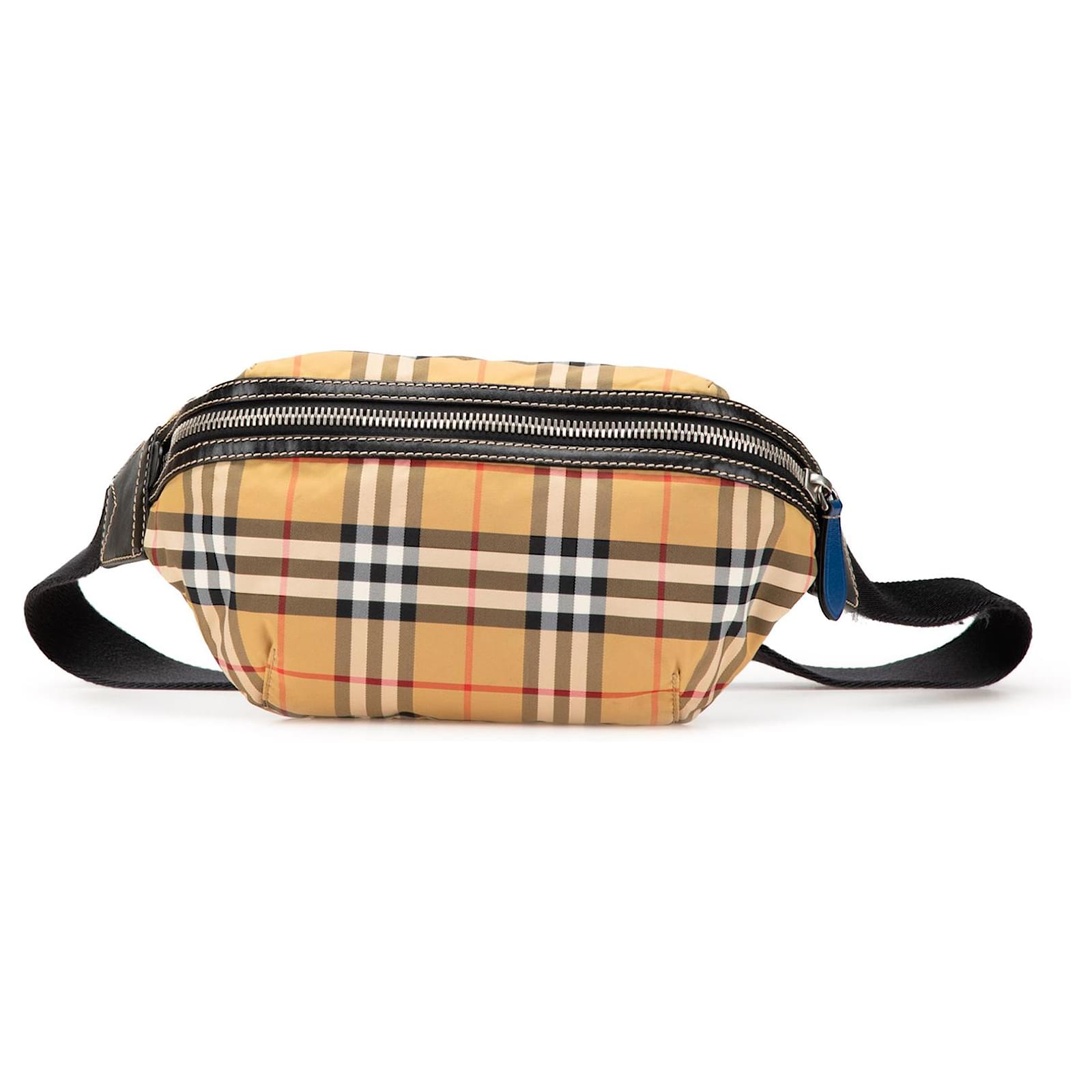 Bolso de cinturón de nylon con cuadro marrón de Burberry Castaño