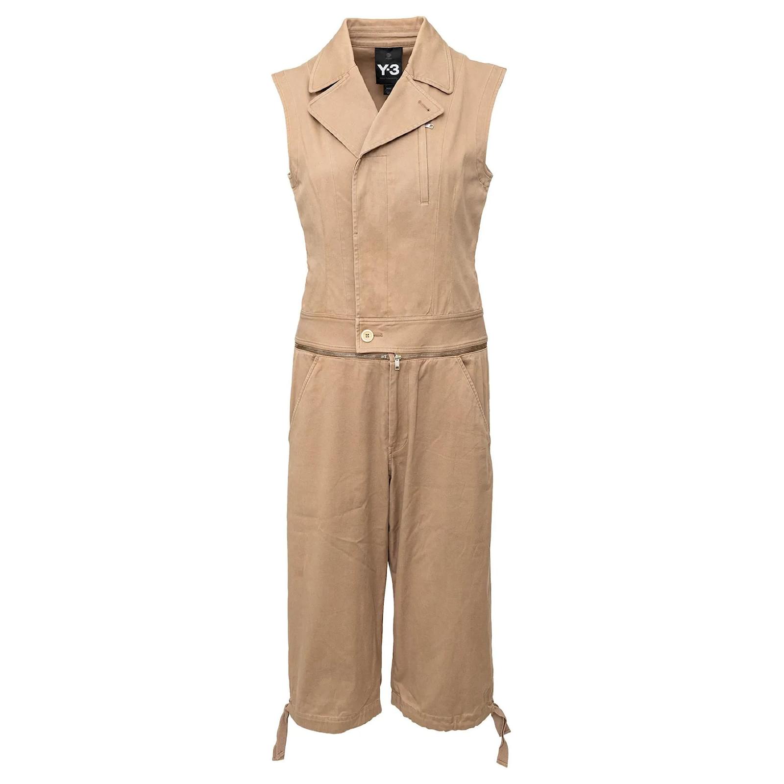 Yohji Yamamoto Y-3 Zip-off Jumpsuit Khaki Cotton