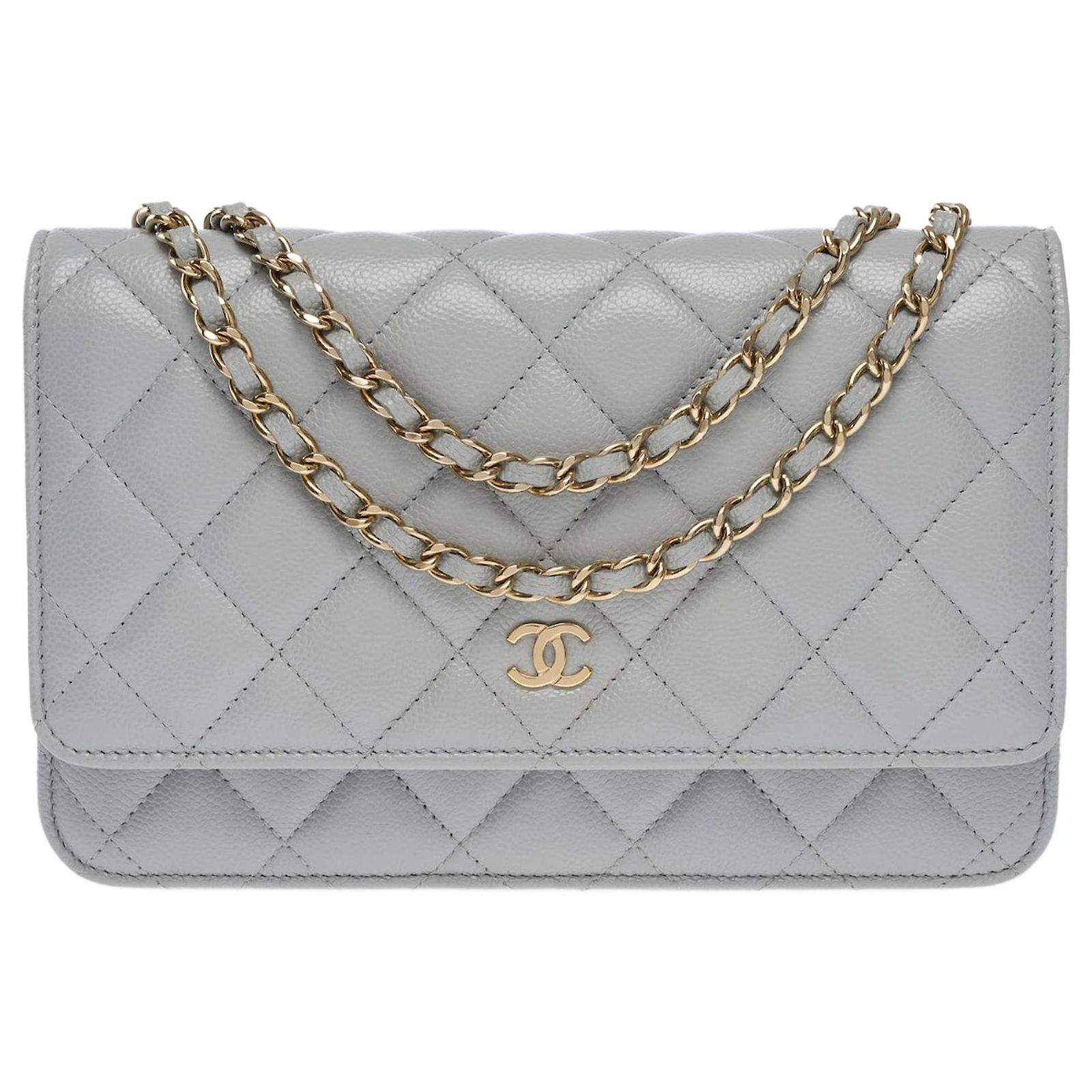 CHANEL Wallet on Chain in Gray Leather - 102633 ref.2222432 - Joli