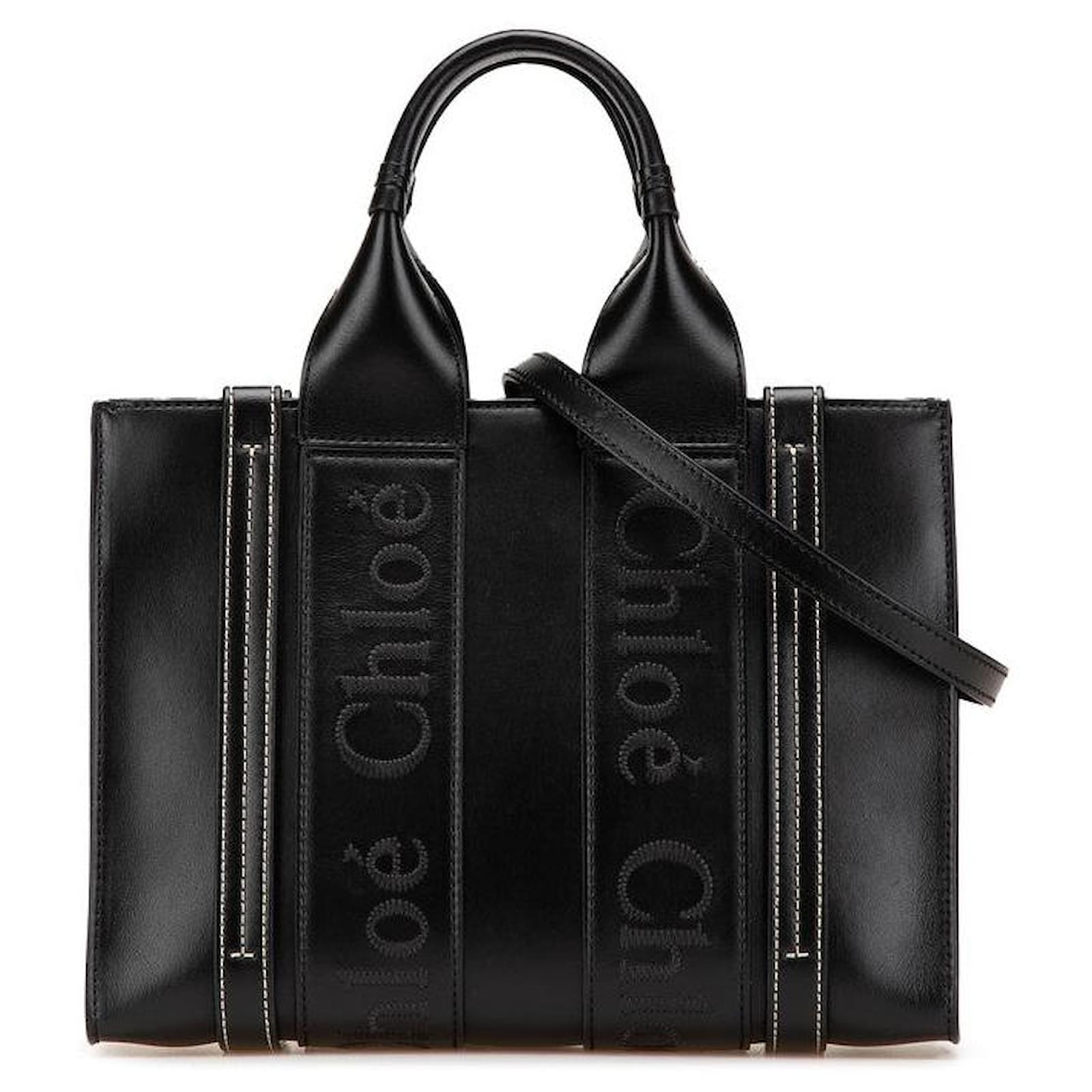 Chloé Chloe Woody Small Leder 2way Tasche Schwarz