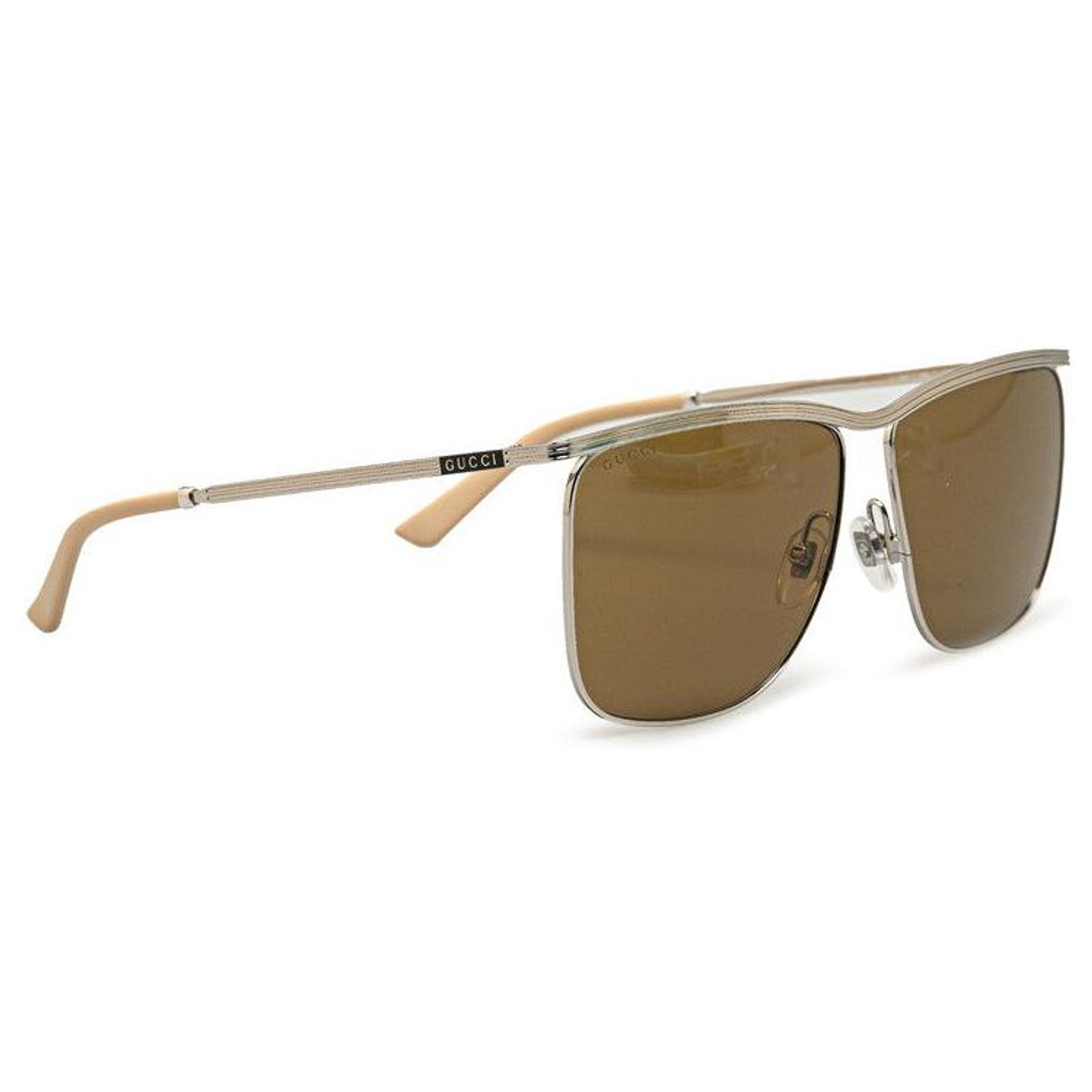 Gucci Teardrop UV Cut Sunglasses GG0821S 002 Silvery  display picture 1