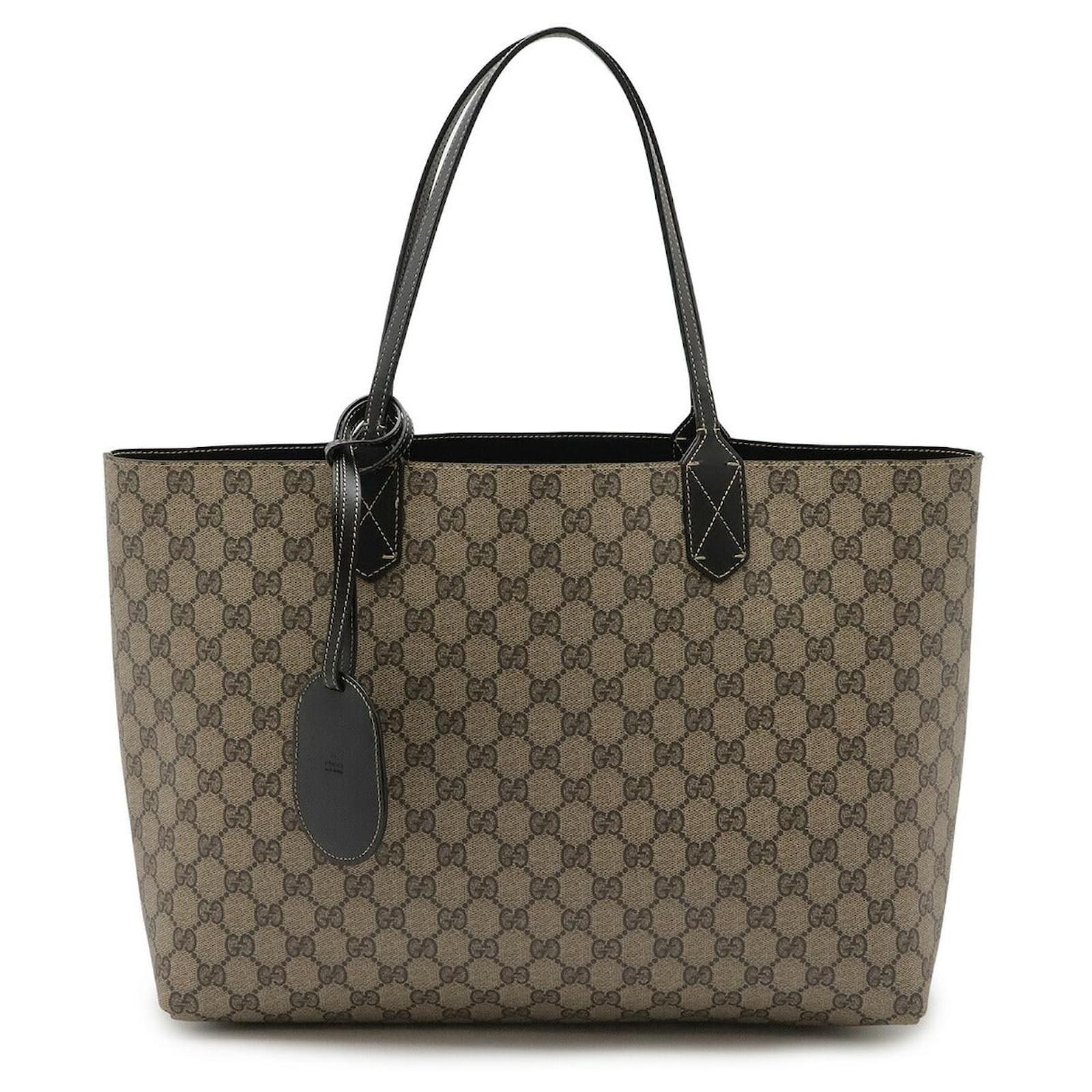 GUCCI SUPREME 2way トートバッグ Gucci GG Supreme 2way Tote Bag Brown Beige Leather ref