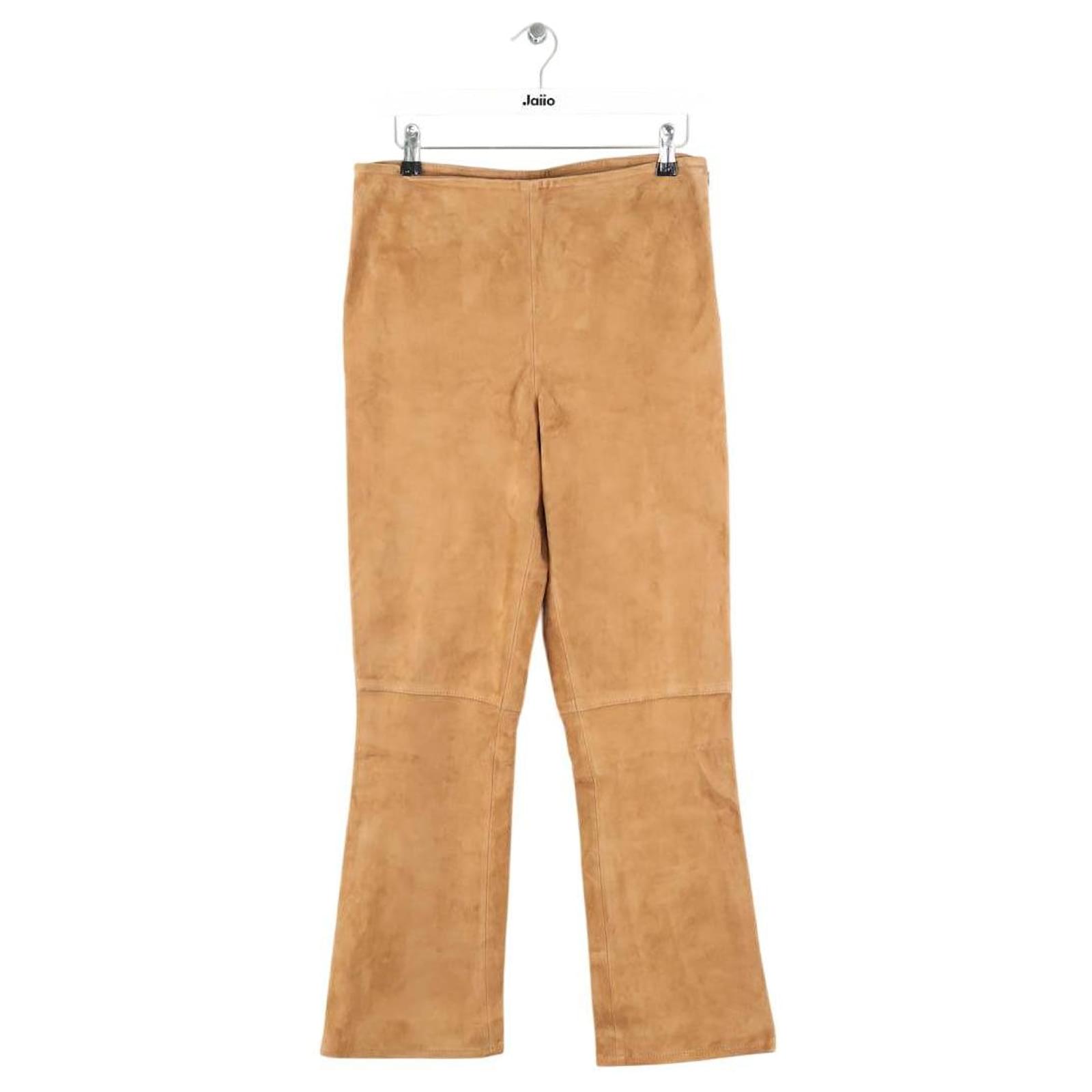 未使用 POST O'ALLS Brown Suede Pants USA製 Suede Lace Up Slim Leg Pants | Karen Millen