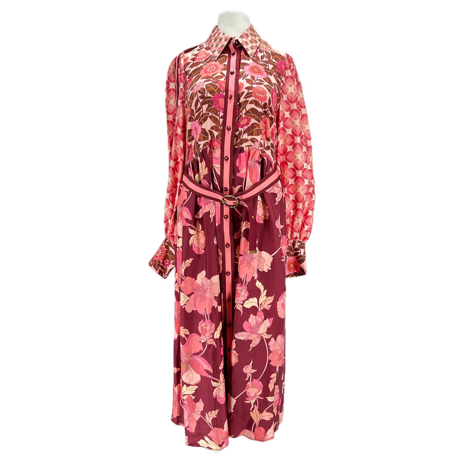 Robe Cocktail Zimmermann En Soie Rose - Col Plongeant Drapé - Taille S - Occasion Parfait état
