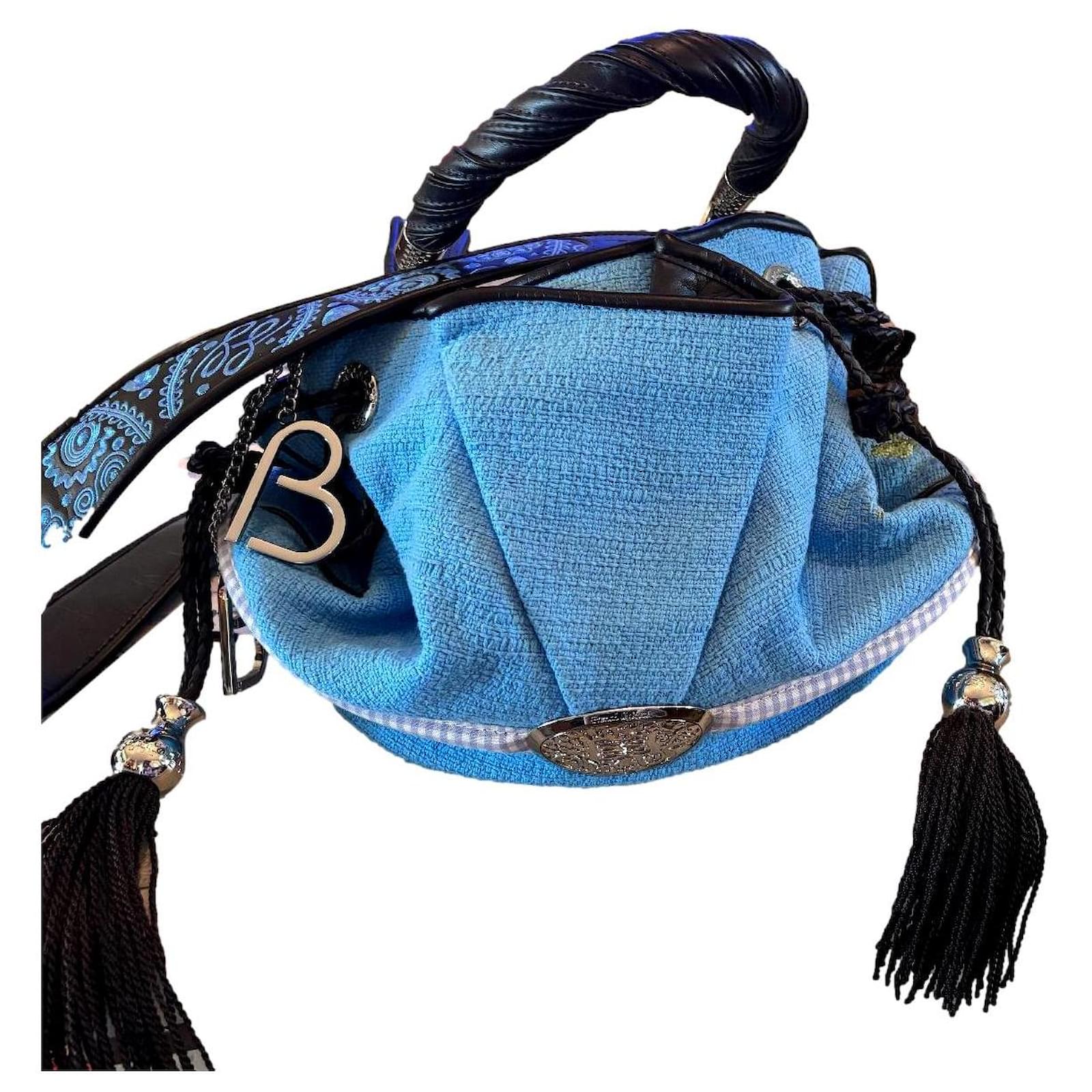 Lancel Brigitte Bardot Blanco Azul Marrón oscuro Hardware de plata