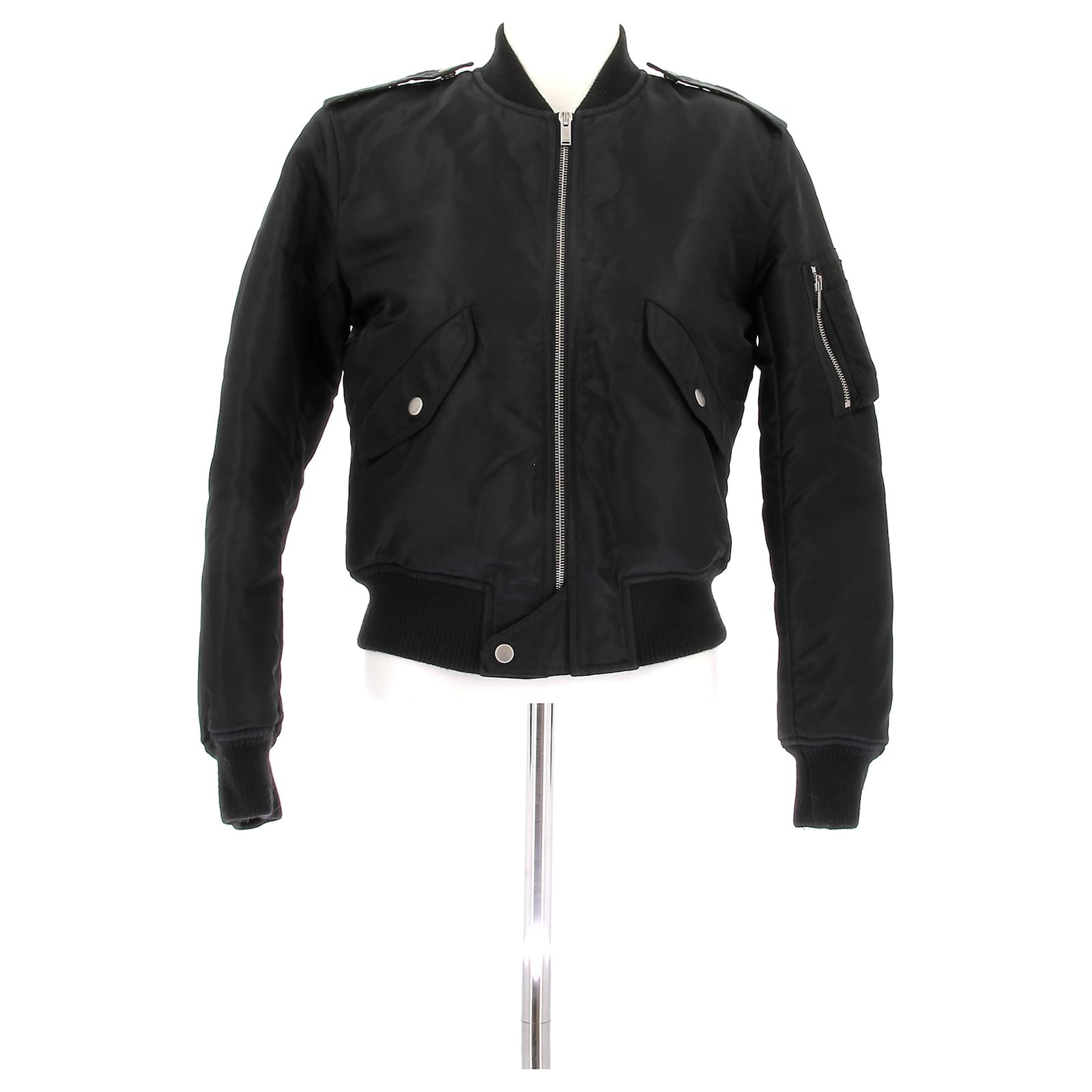 Saint Laurent Bomber noir Black Polyester Joli Closet
