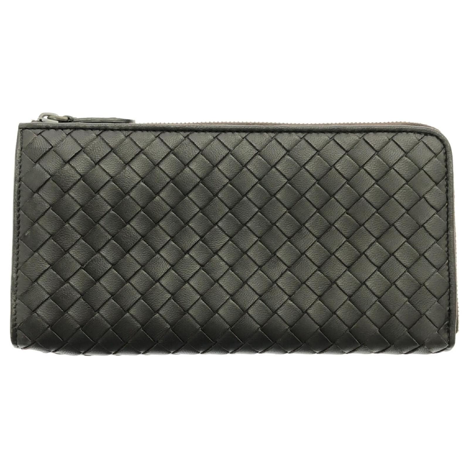 Bottega Veneta Intrecciato Long Wallet Brown Leatherette ref