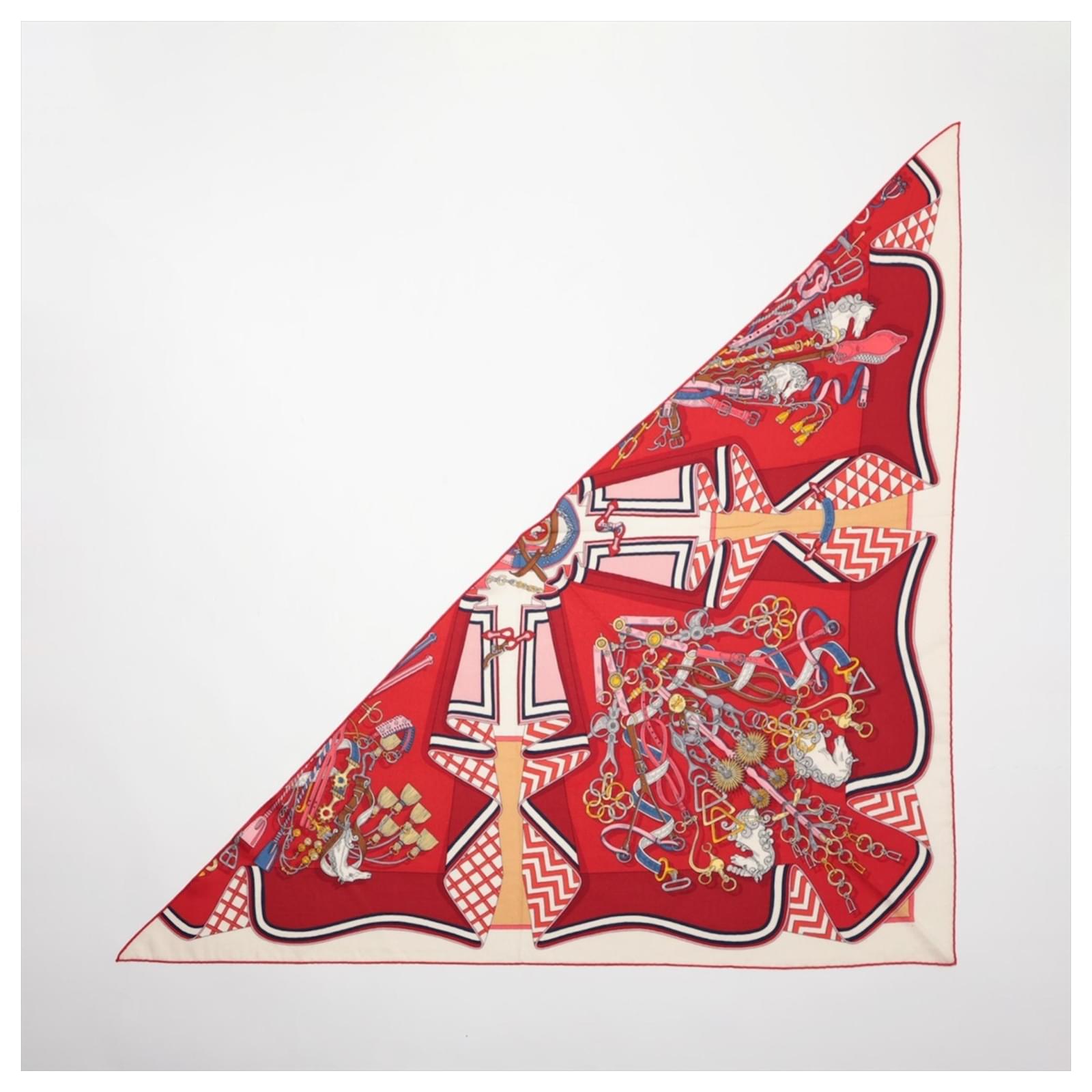 [Hermes] Hermes Carre Geant 140 Cashmere Silk Stole Large Scarf CARRE CUBE Geometric Blue [Used] [Authenticated and Guaranteed Authentic] 212424